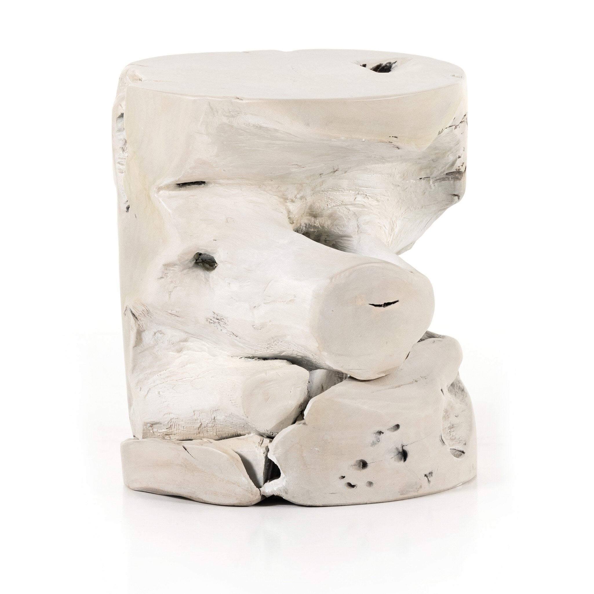 Four Hands Teak Stool — Ivory Teak Root