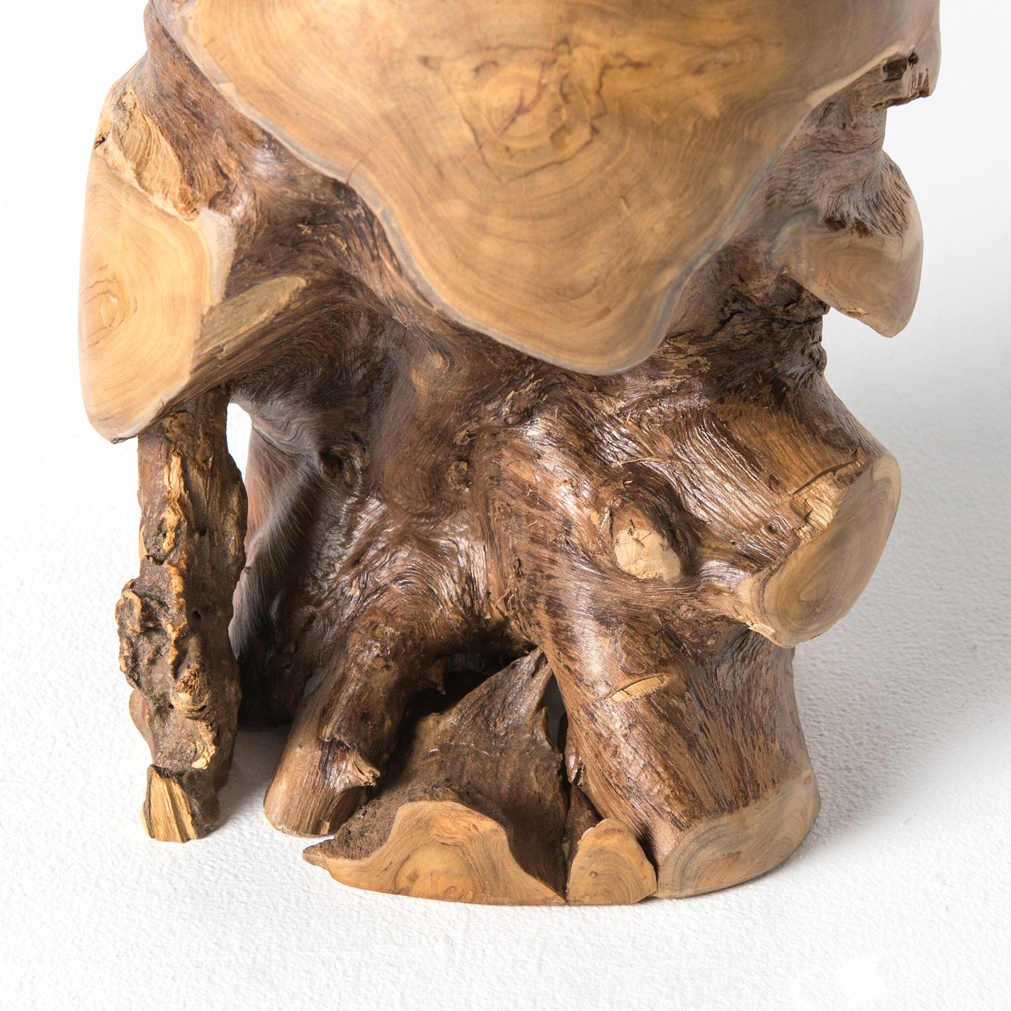 Four Hands Teak Stool — Aged Natural Teak