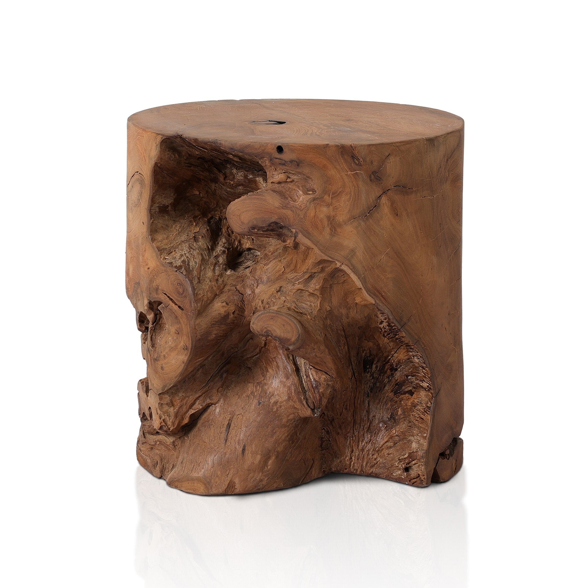 Four Hands Teak Stool — Aged Natural Teak
