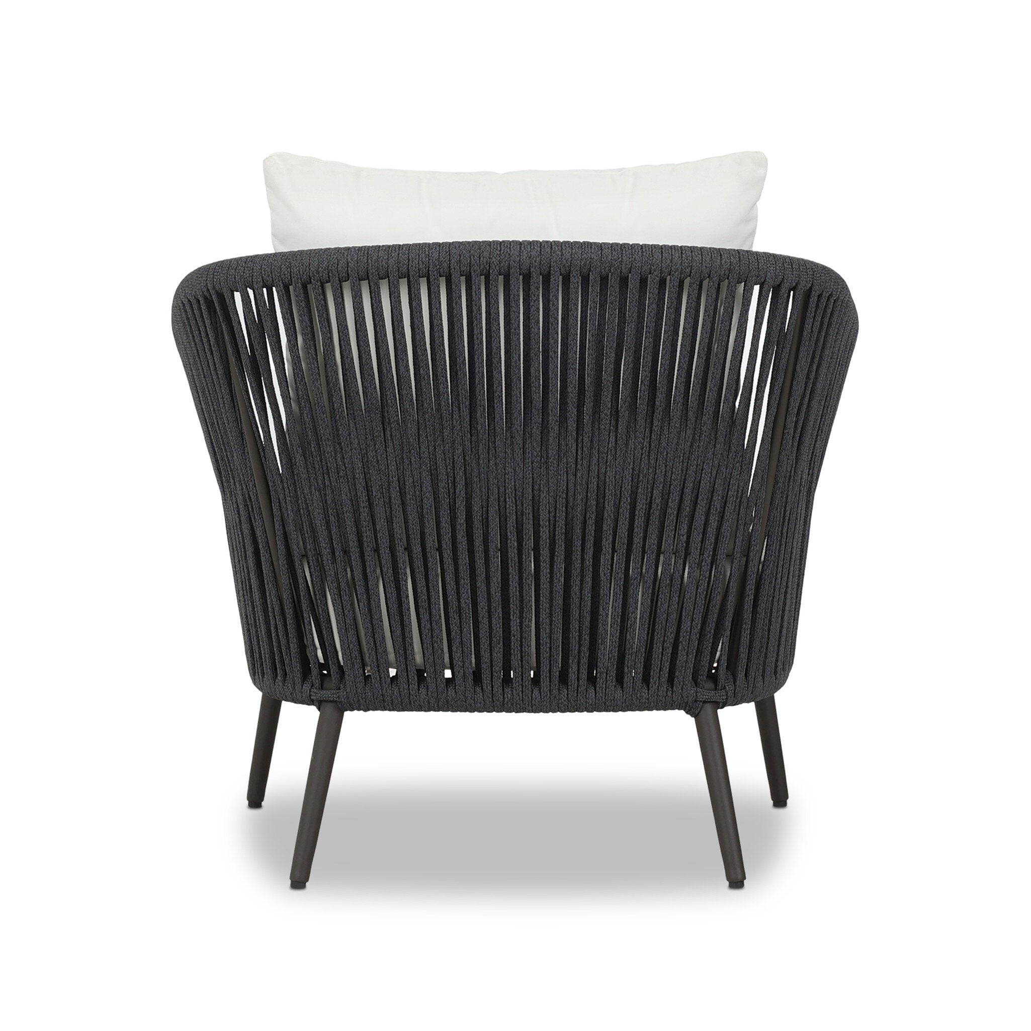 Four Hands Porto Outdoor Chair — Arashi Salt-Bronze-Thick Dark Grey Rope