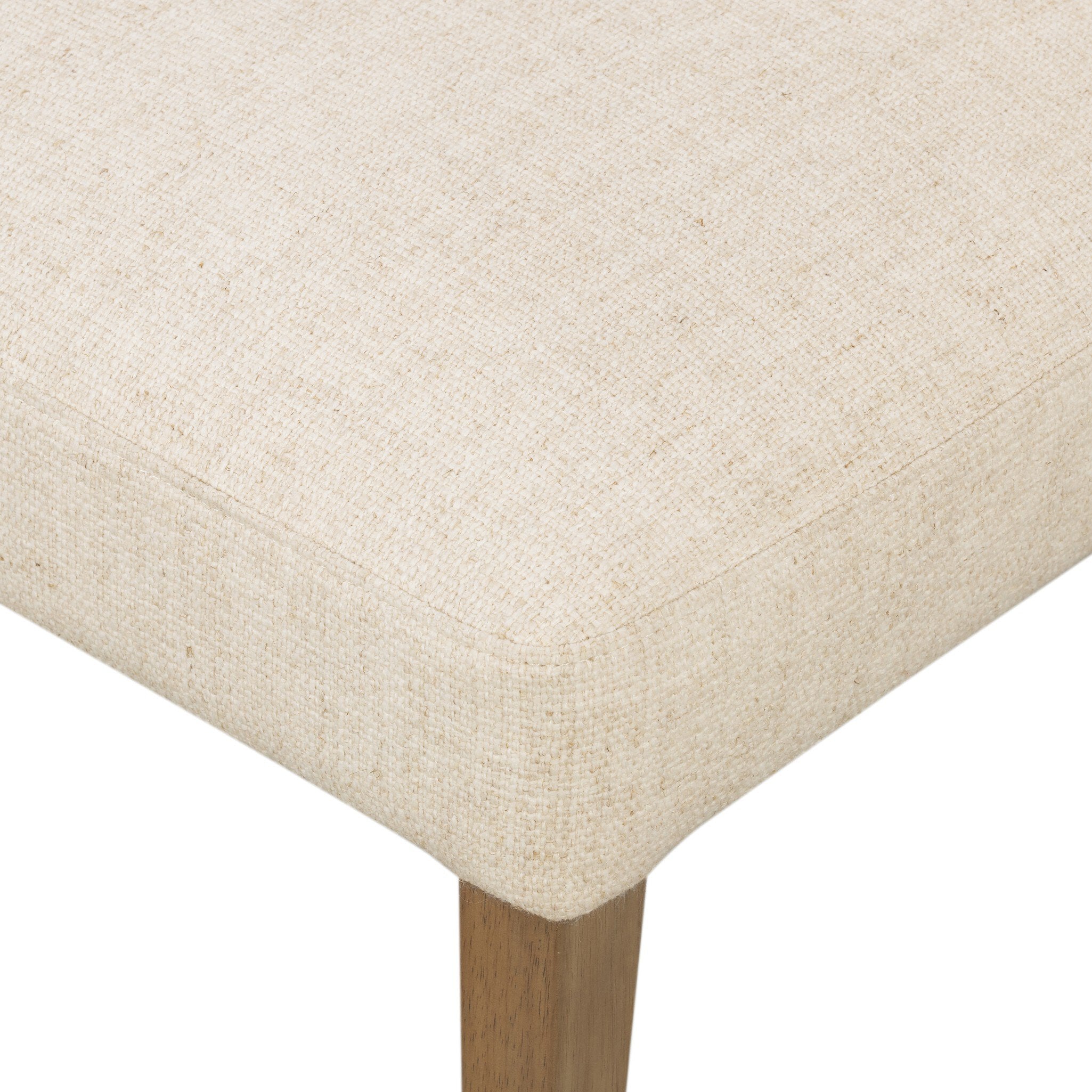 Four Hands Ferris Dining Chair — Winchester Beige-Thames Cream-Burnished Parawood