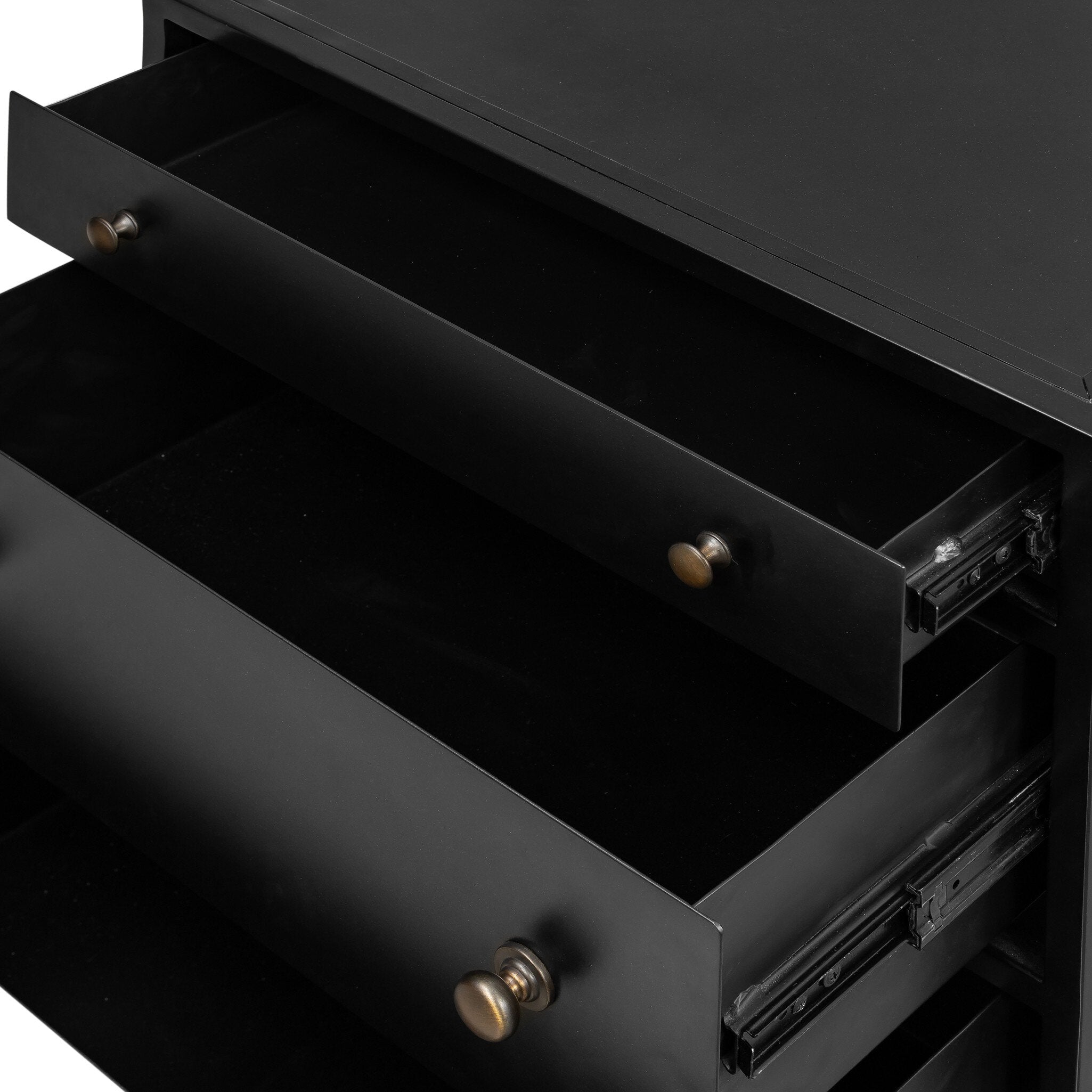 Four Hands Belmont Storage Nightstand — Black-Weathered Bronze