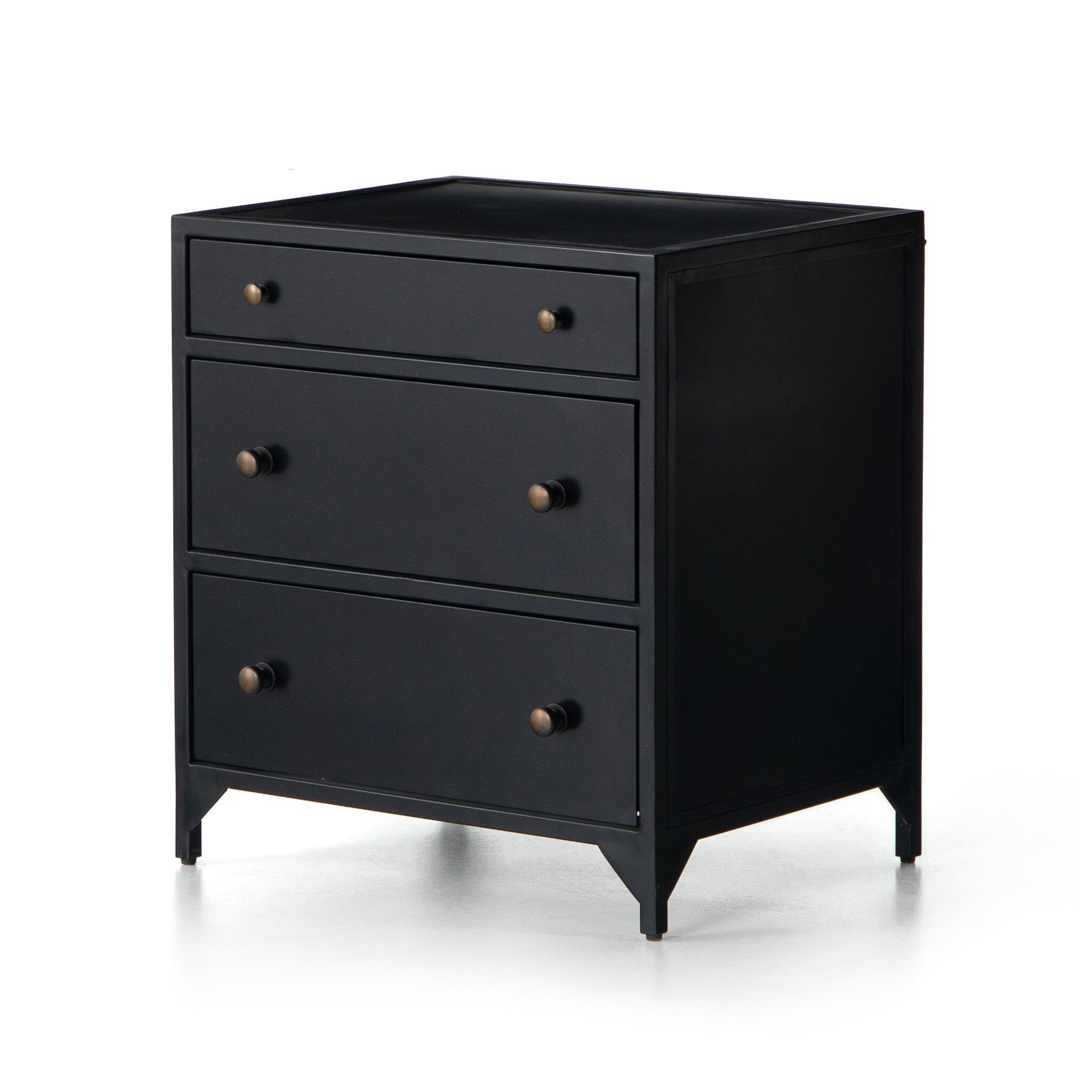 Four Hands Belmont Storage Nightstand — Black-Weathered Bronze