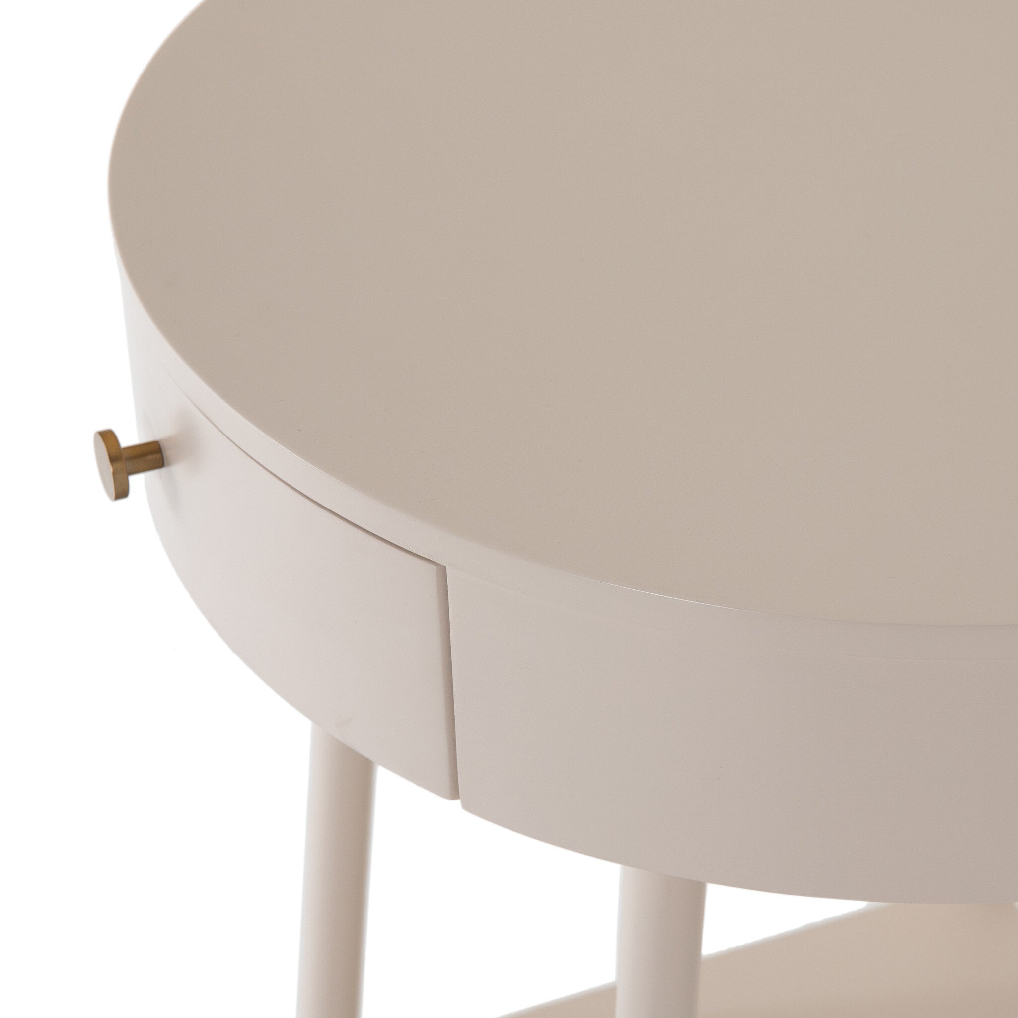 Four Hands Van Nightstand — Matte Alabaster-Golden Brass