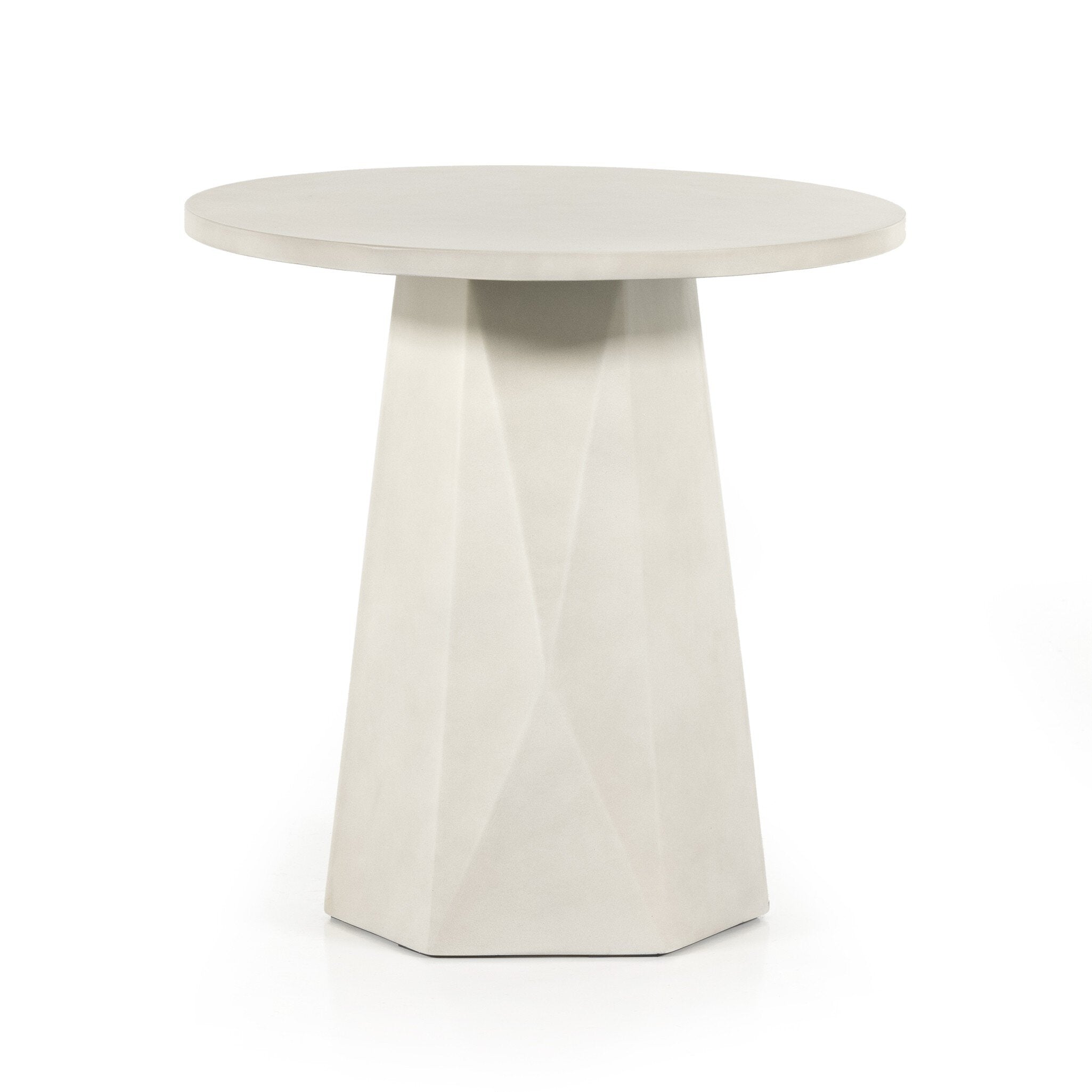 Four Hands Bowman Outdoor End Table — White Concrete