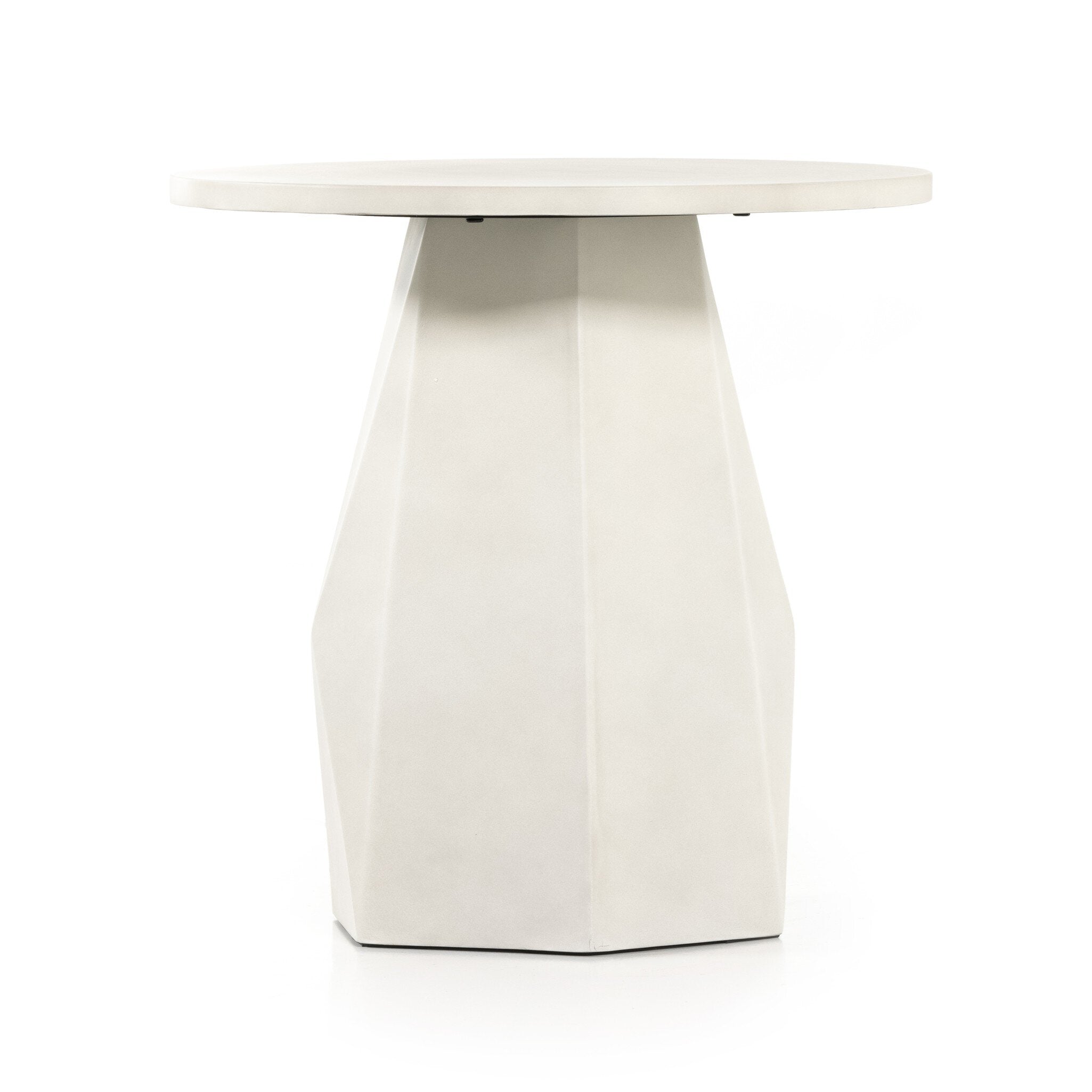 Four Hands Bowman Outdoor End Table — White Concrete