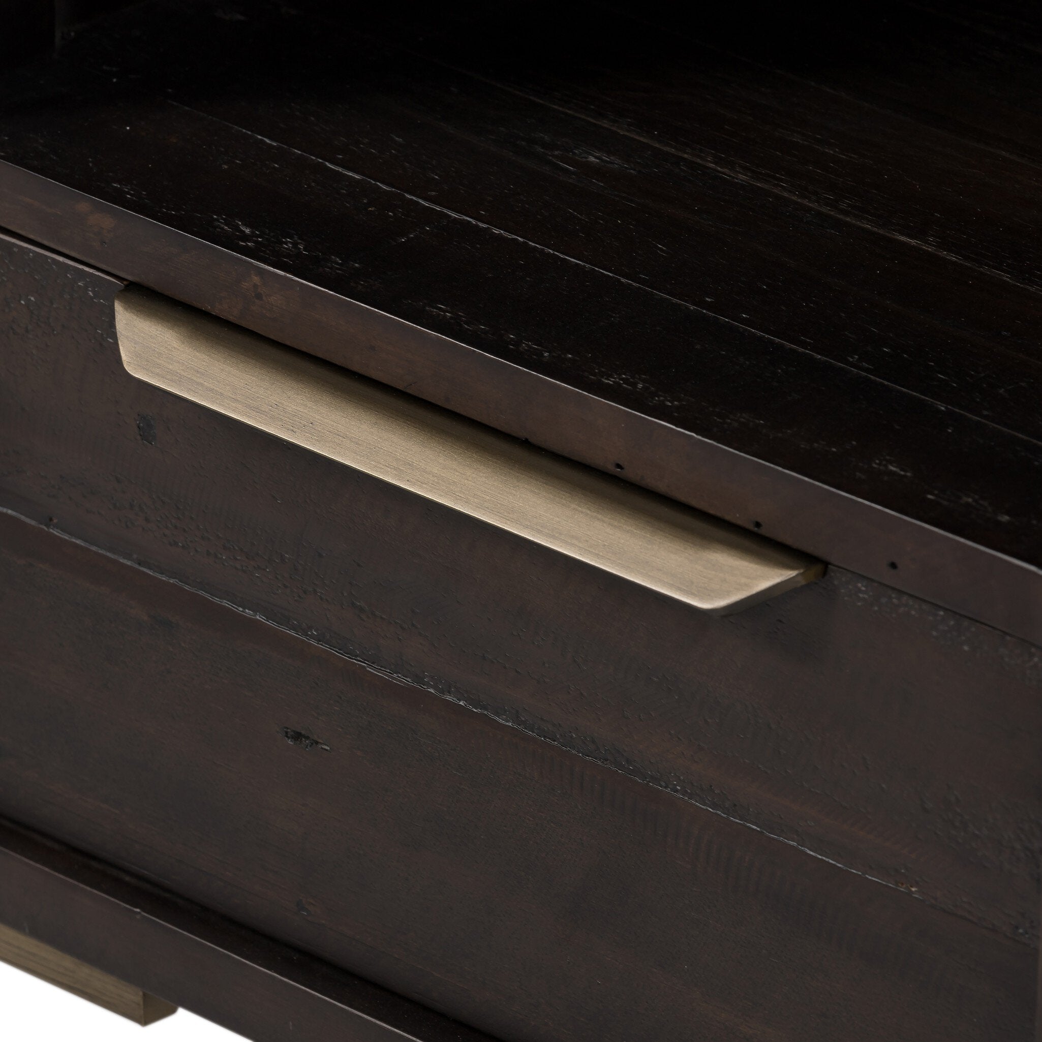 Four Hands Wyeth Nightstand — Dark Carbon-Antique Brass