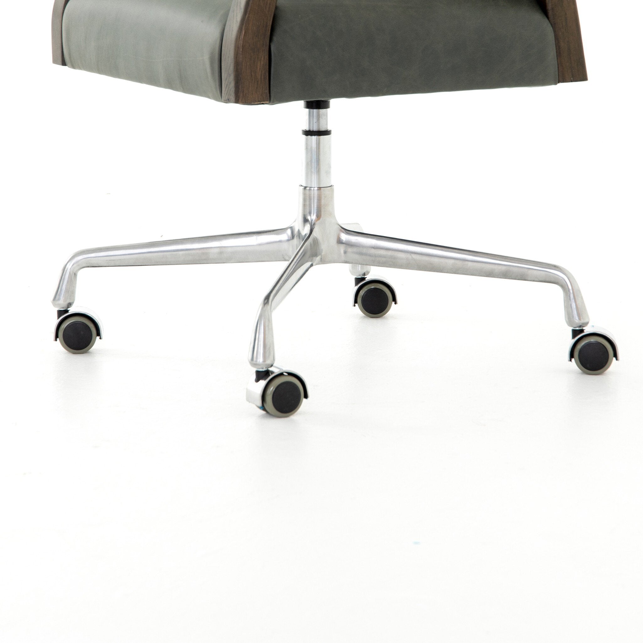 Four Hands Tyler Desk Chair — Chaps Ebony-Burnt Oak-Stainless Steel