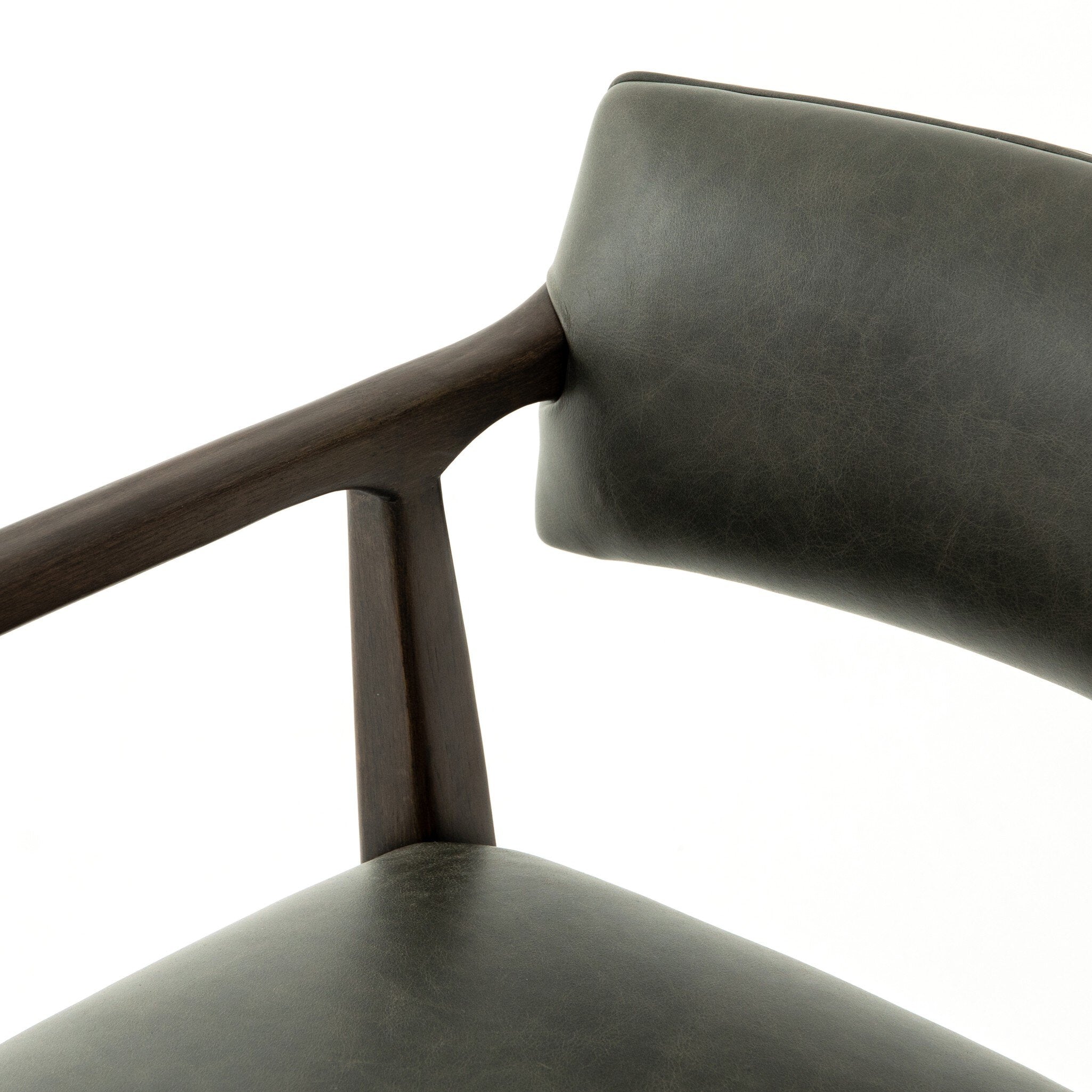 Four Hands Tyler Desk Chair — Chaps Ebony-Burnt Oak-Stainless Steel
