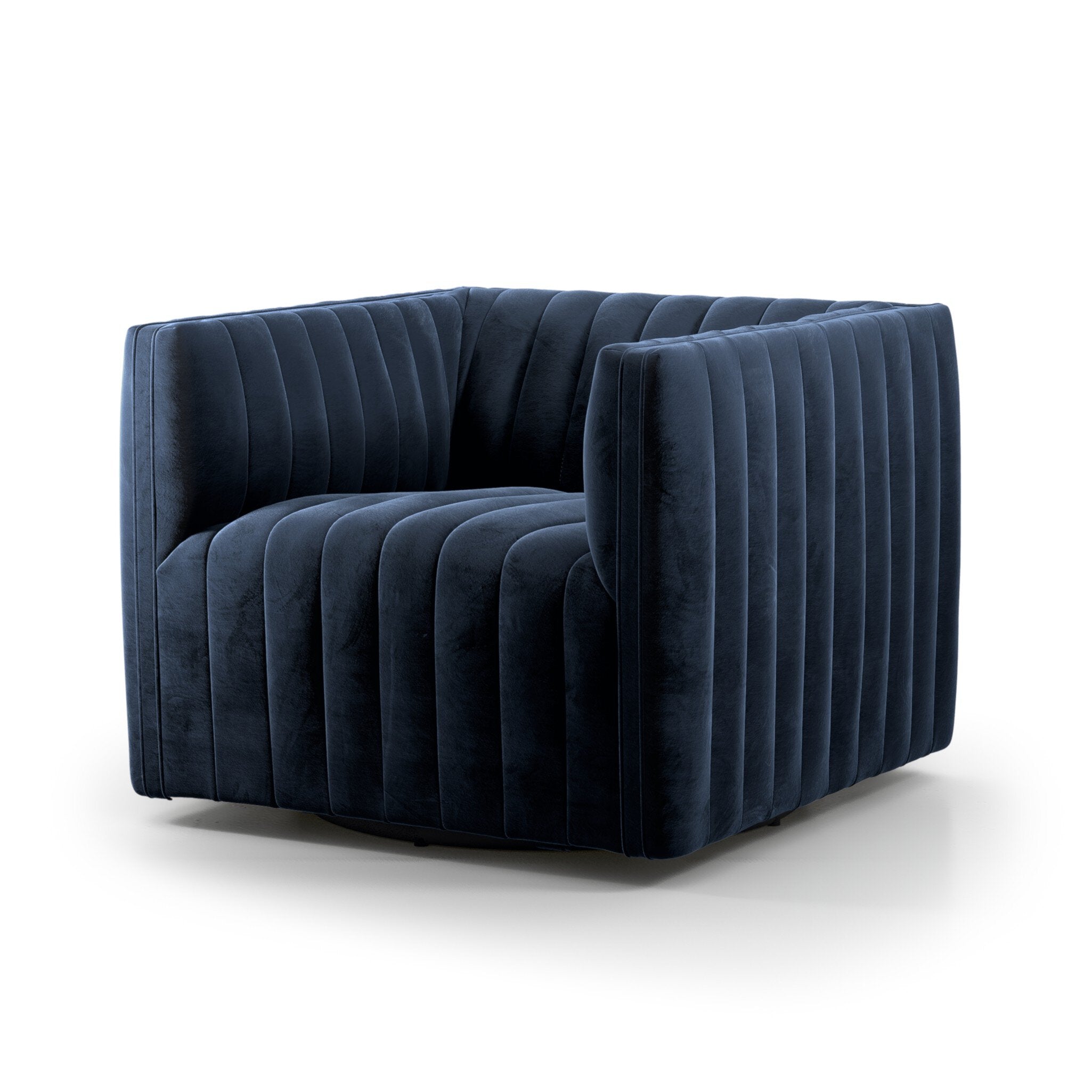 Four Hands Augustine Swivel Chair — Sapphire Navy