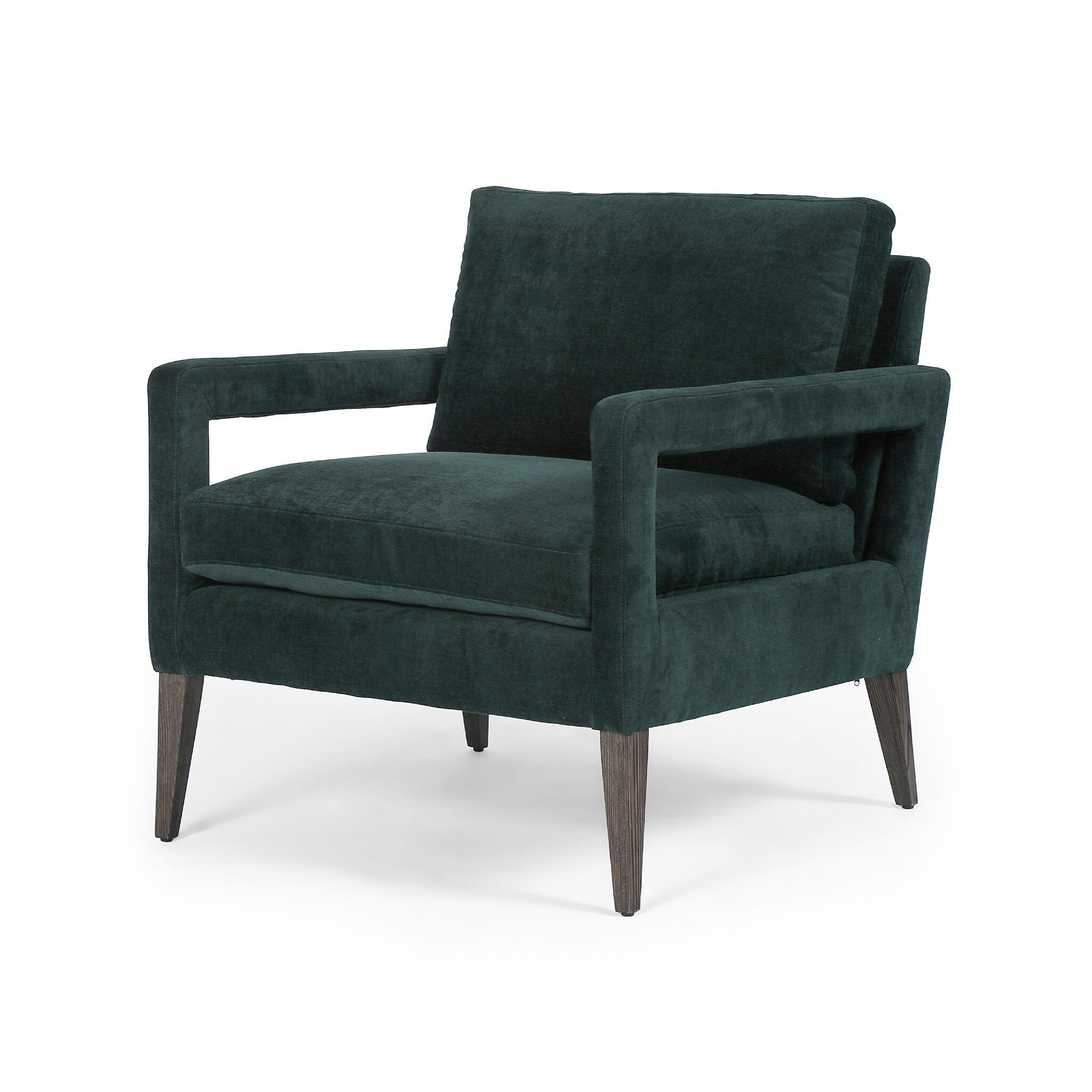 Four Hands Olson Chair — Emerald Worn Velvet-Sienna Brown