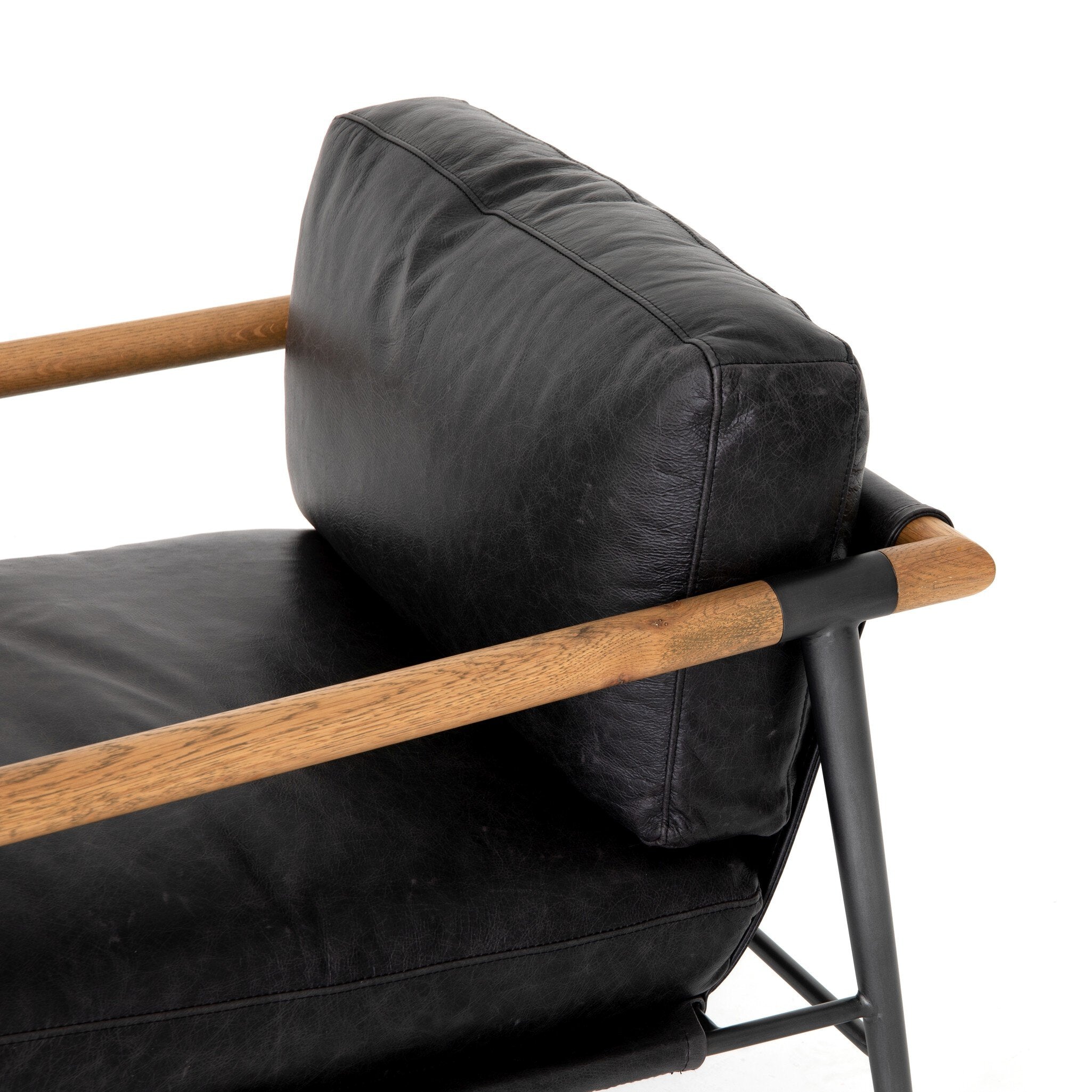 Four Hands Rowen Chair — Sonoma Black-Carbon Black-Toasted Oak