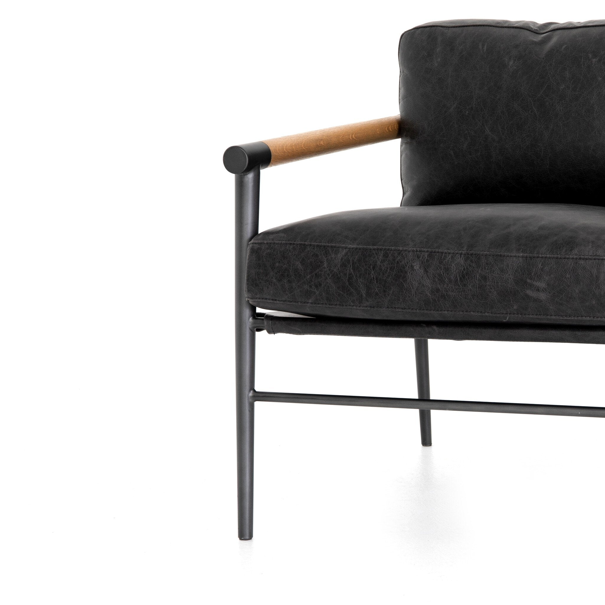 Four Hands Rowen Chair — Sonoma Black-Carbon Black-Toasted Oak