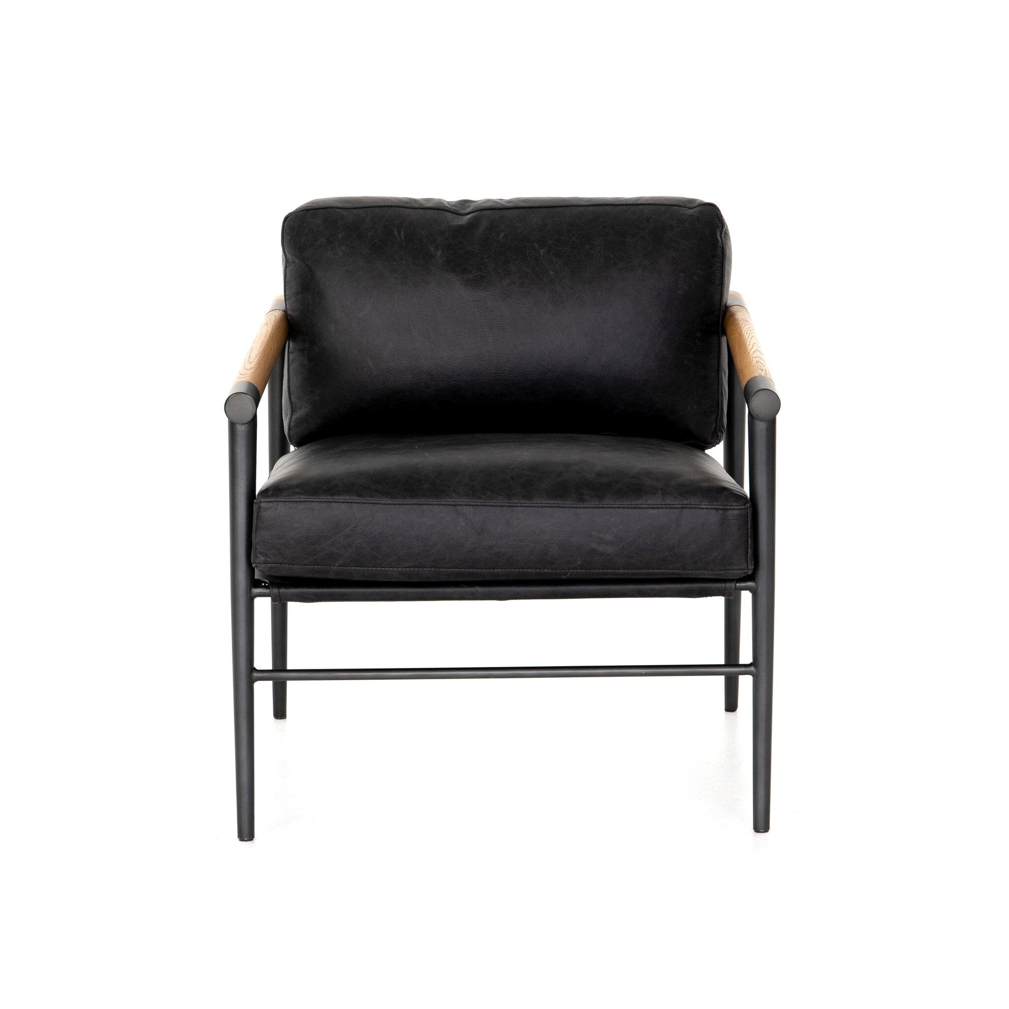 Four Hands Rowen Chair — Sonoma Black-Carbon Black-Toasted Oak