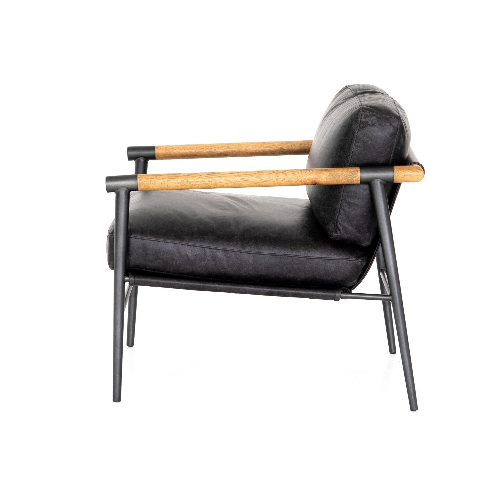 Four Hands Rowen Chair — Sonoma Black-Carbon Black-Toasted Oak