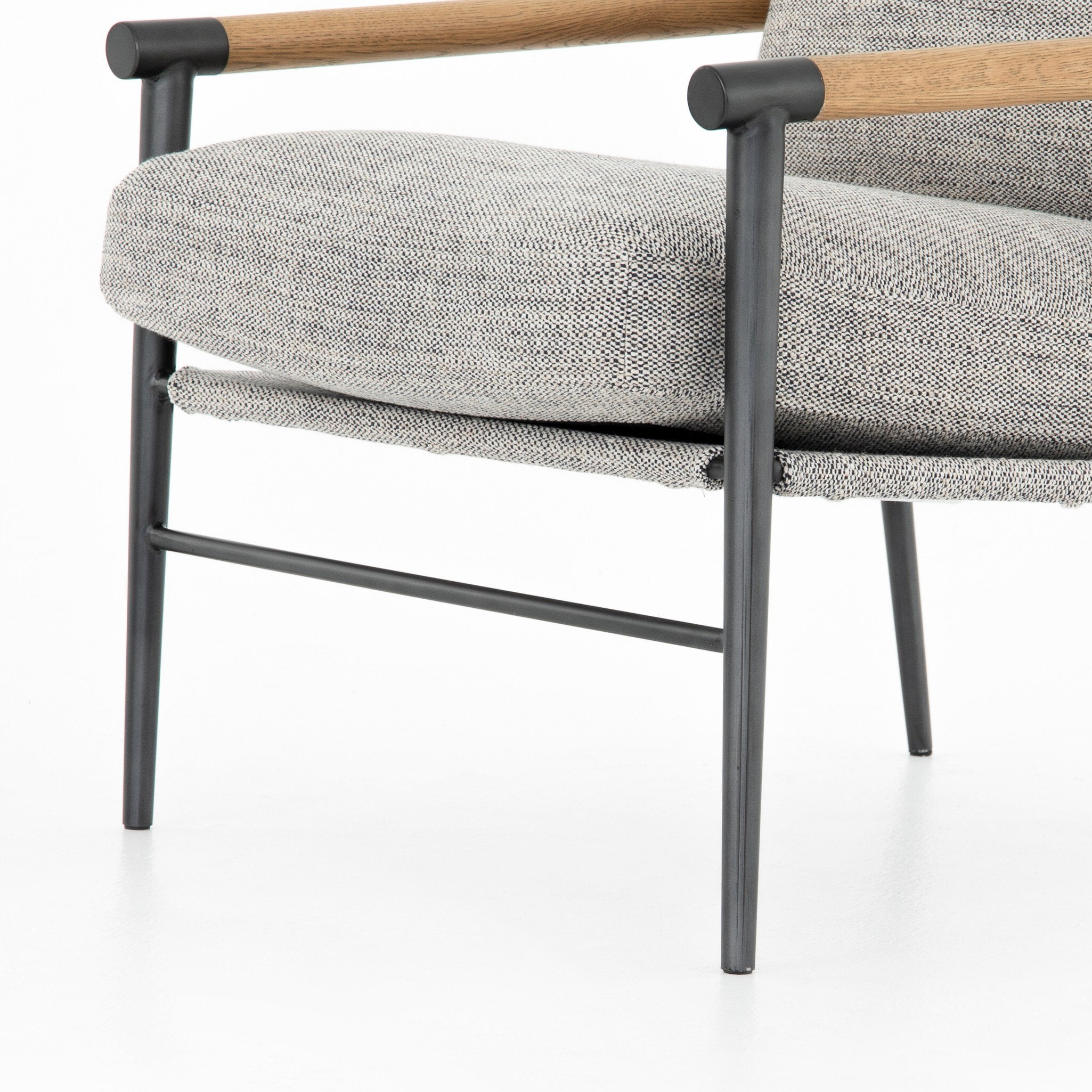 Four Hands Rowen Chair — Thames Raven-Carbon Black-Toasted Oak