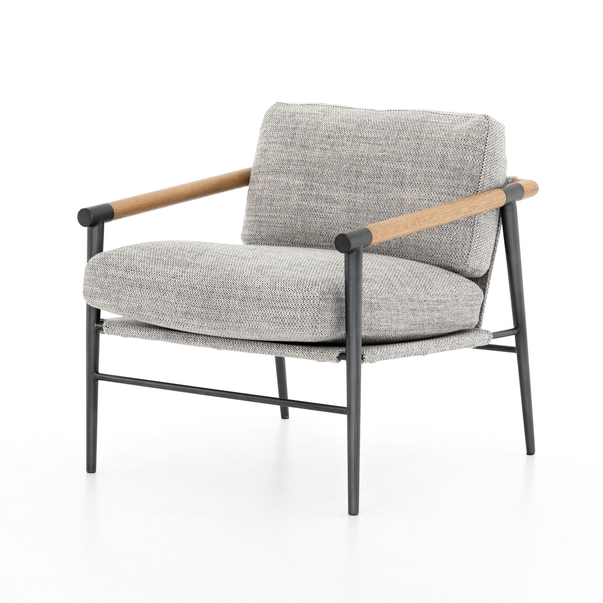 Four Hands Rowen Chair — Thames Raven-Carbon Black-Toasted Oak