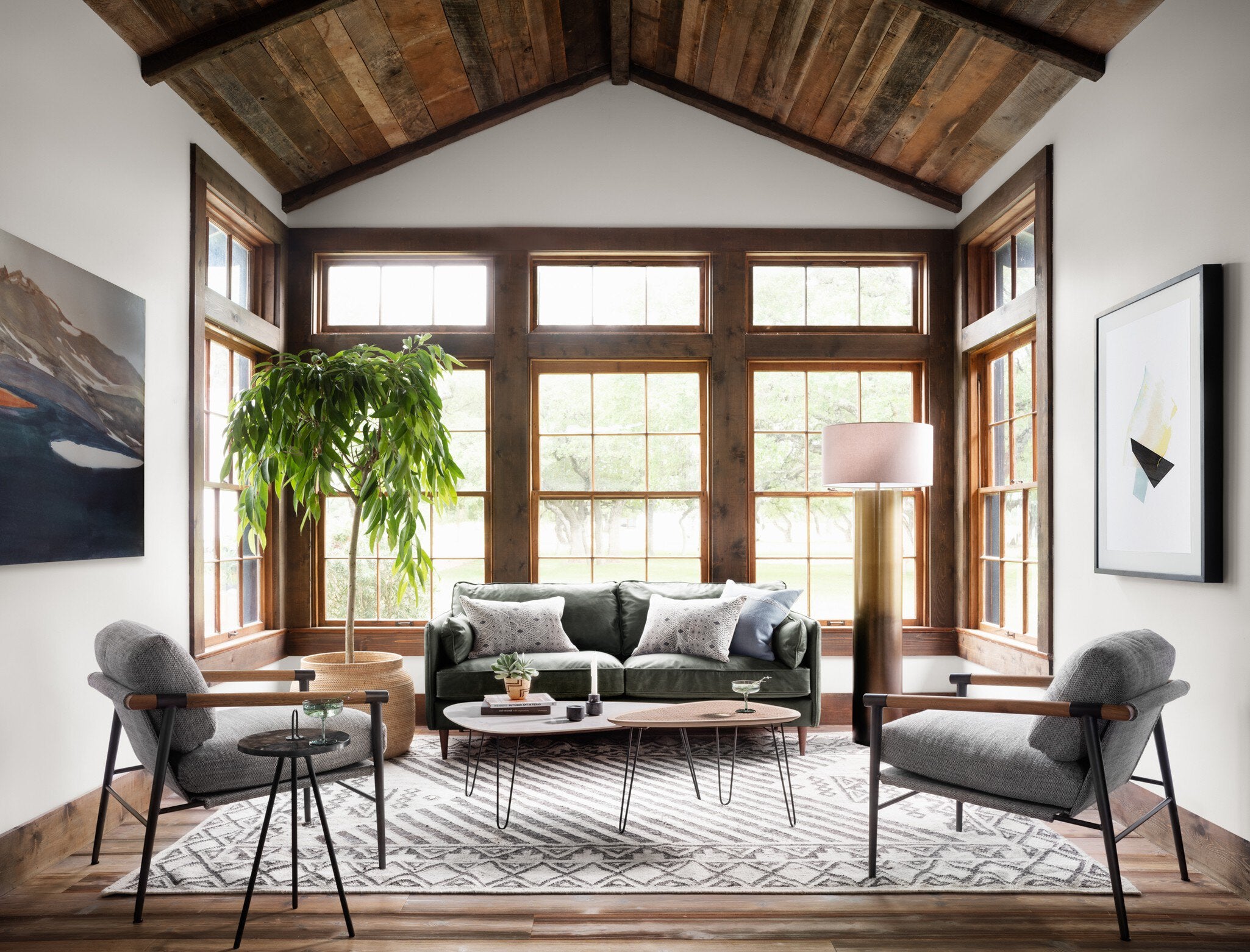 Four Hands Rowen Chair — Thames Raven-Carbon Black-Toasted Oak