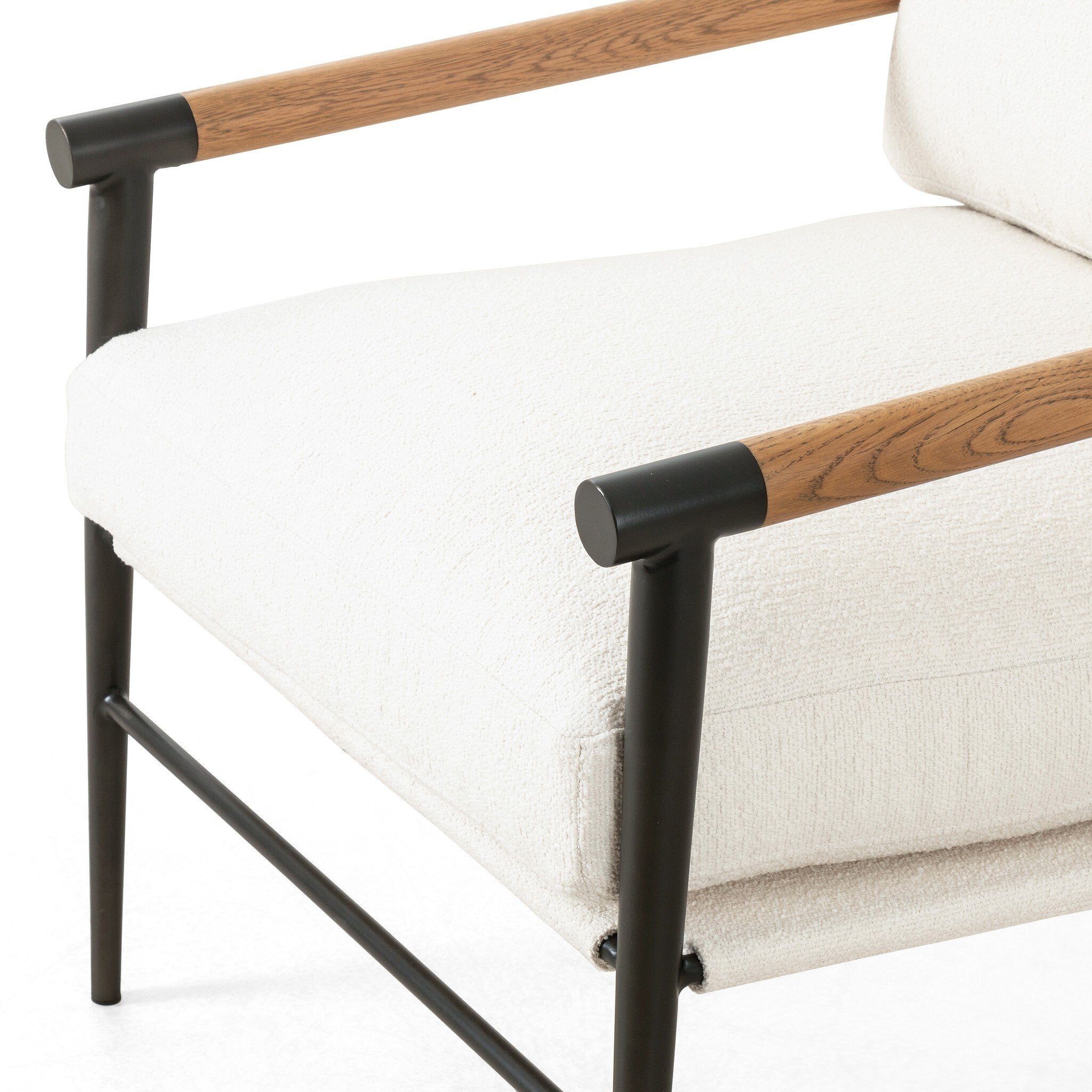 Four Hands Rowen Chair — Fayette Cloud-Carbon Black-Toasted Oak