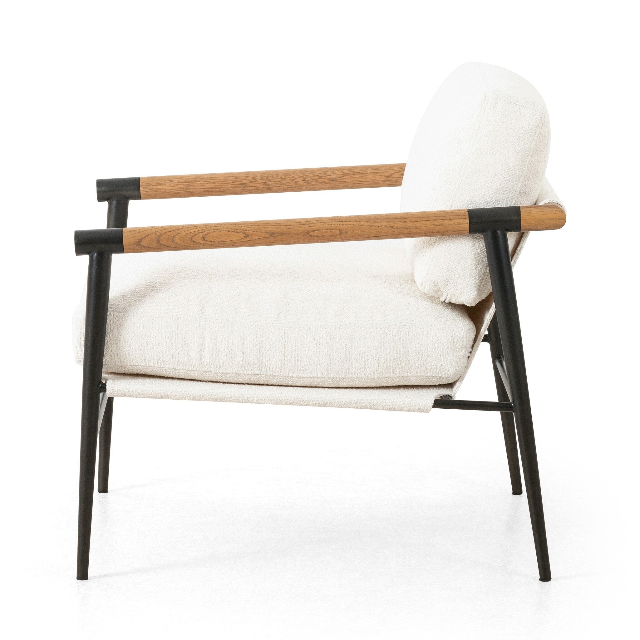 Four Hands Rowen Chair — Fayette Cloud-Carbon Black-Toasted Oak