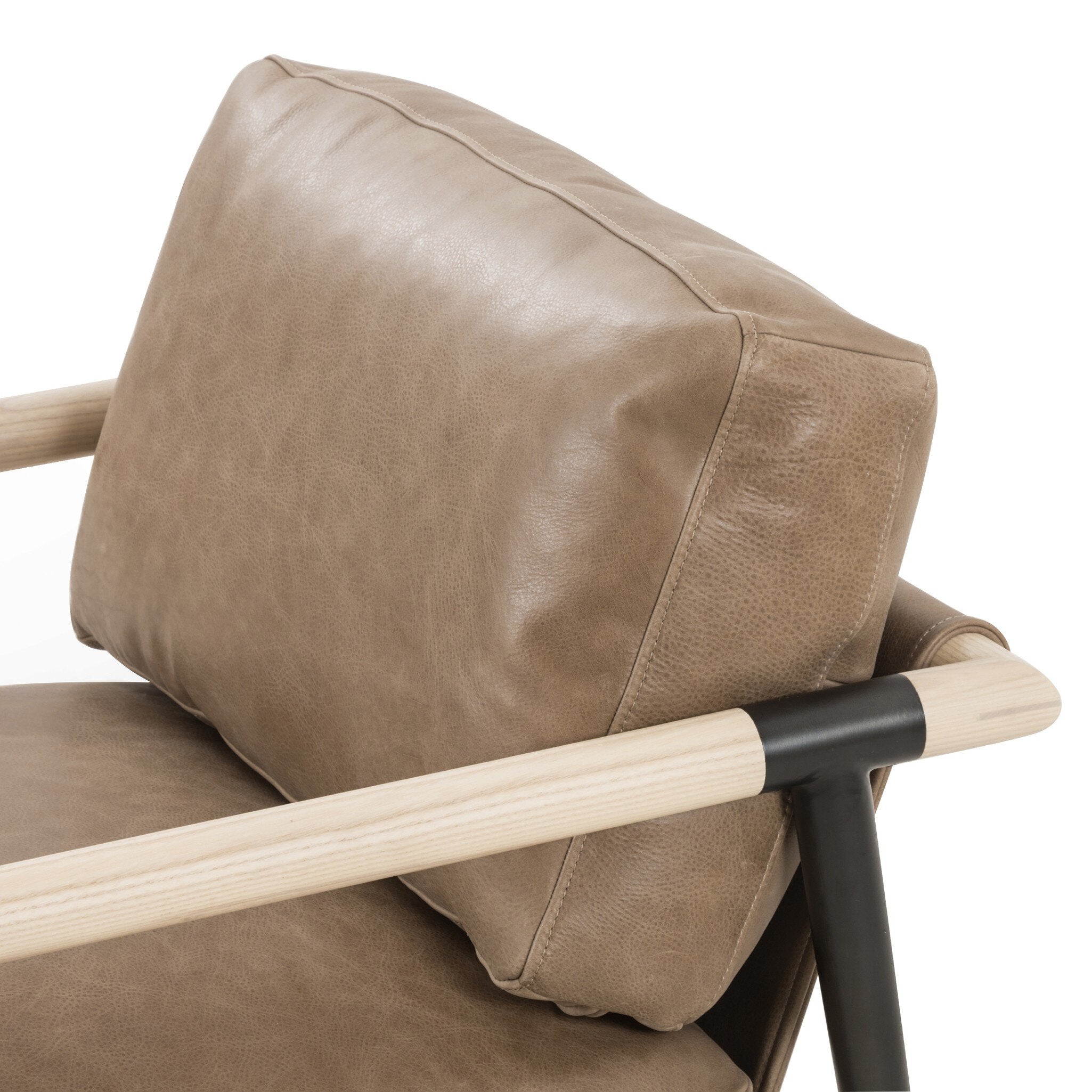 Four Hands Rowen Chair — Palermo Drift-Carbon Black-Natural Whitewash Ash