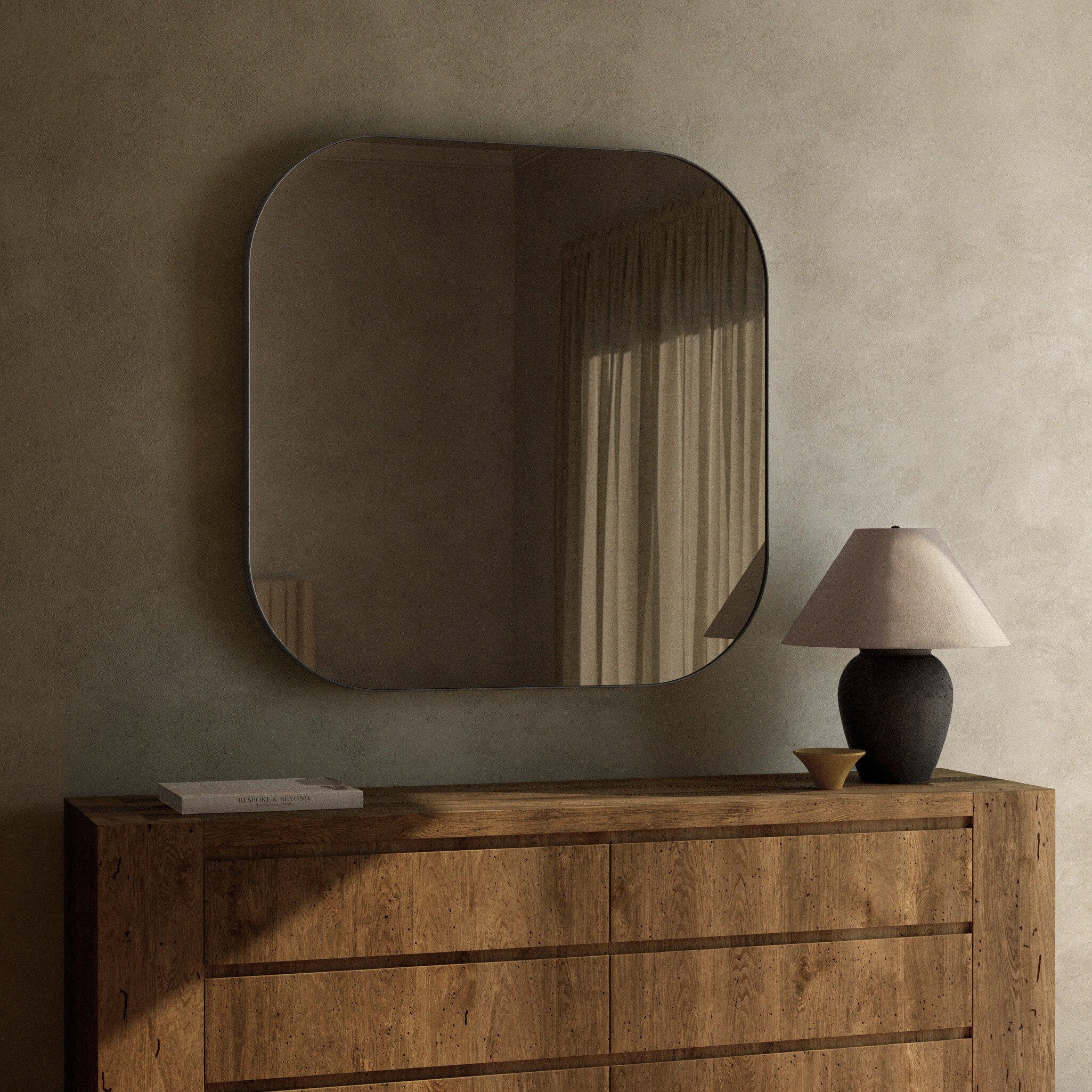 Four Hands Bellvue Square Mirror — Rustic Black