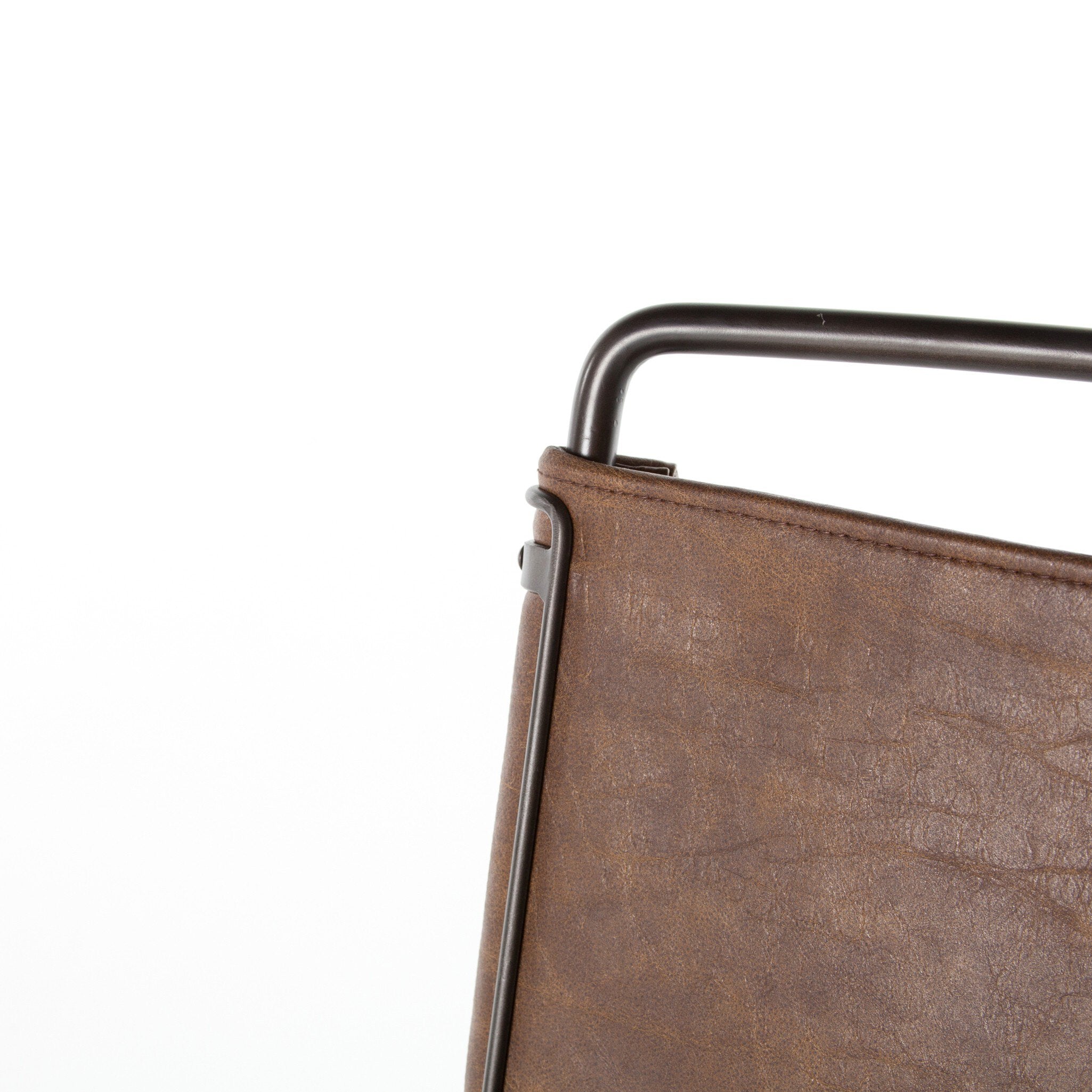 Four Hands Wharton Bar + Counter Stool — Distressed Brown-Waxed Black-Bar