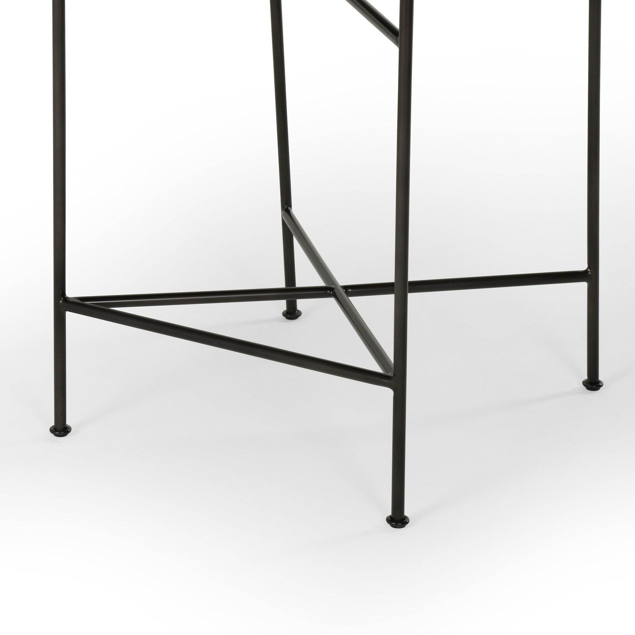 Four Hands Wharton Bar + Counter Stool — Distressed Black-Waxed Black-Counter
