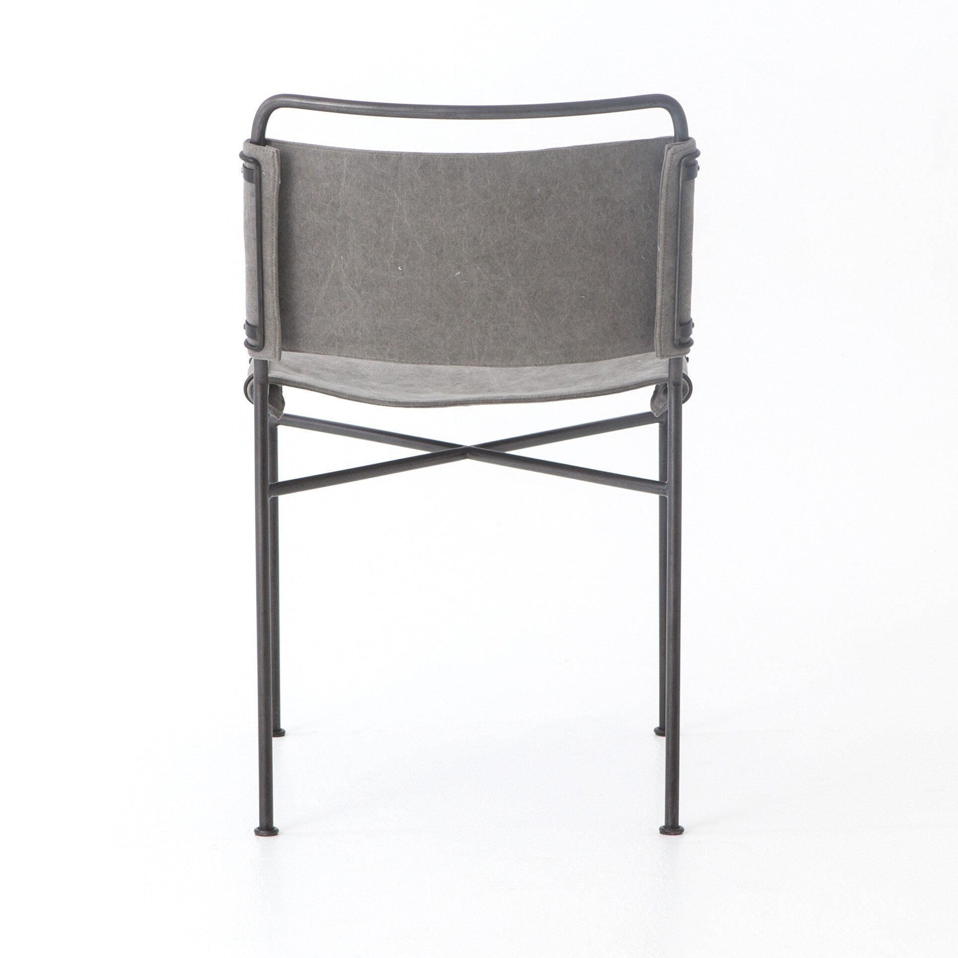 Four Hands Wharton Dining Chair — Stonewash Grey-Waxed Black