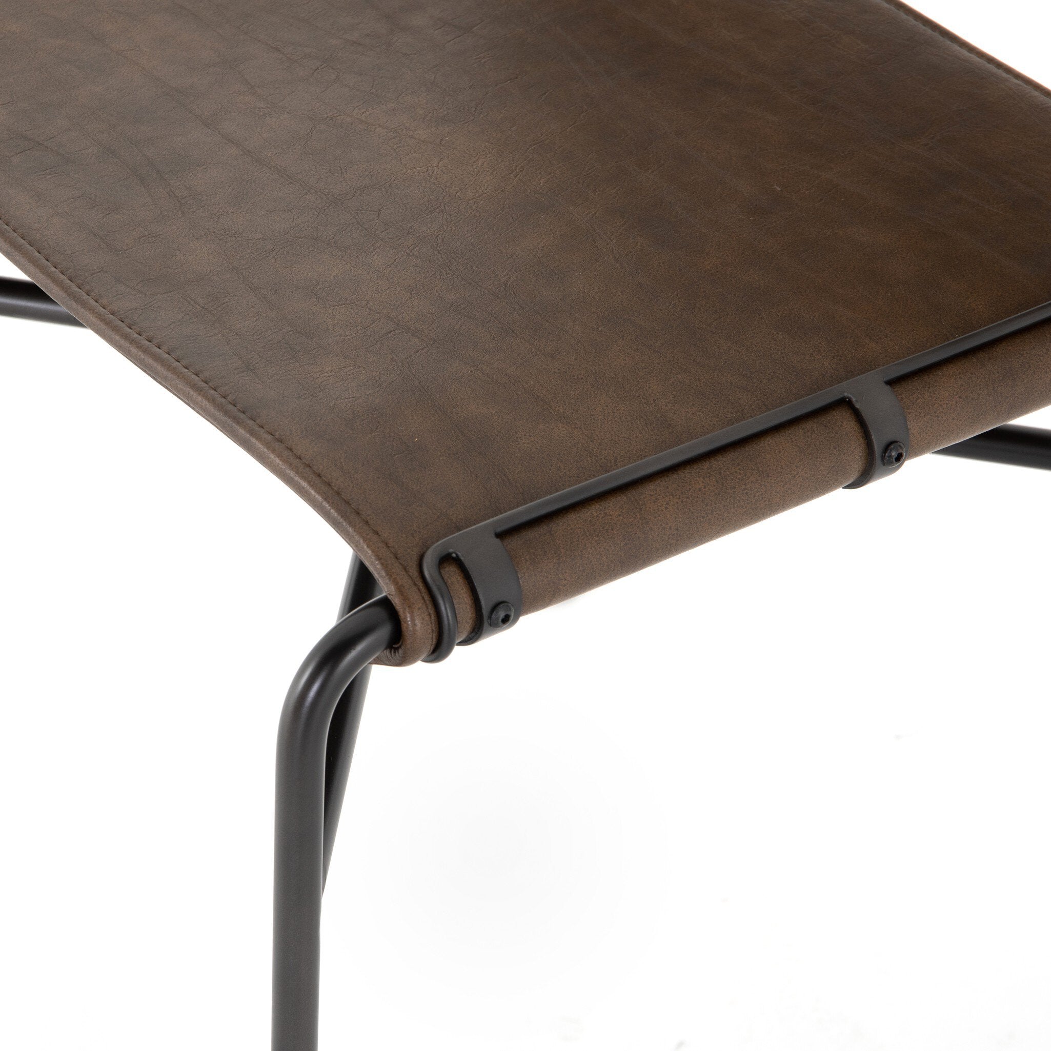 Four Hands Wharton Dining Chair — Distressed Brown-Waxed Black