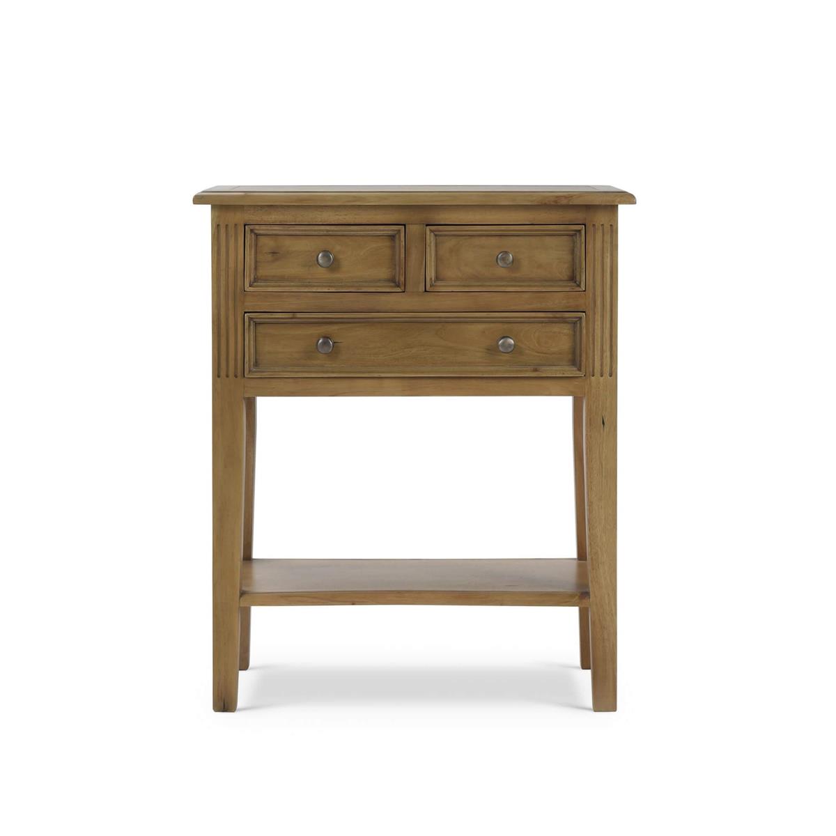 Bramble Eton 3 Drawer Side Table — Antique French Oak