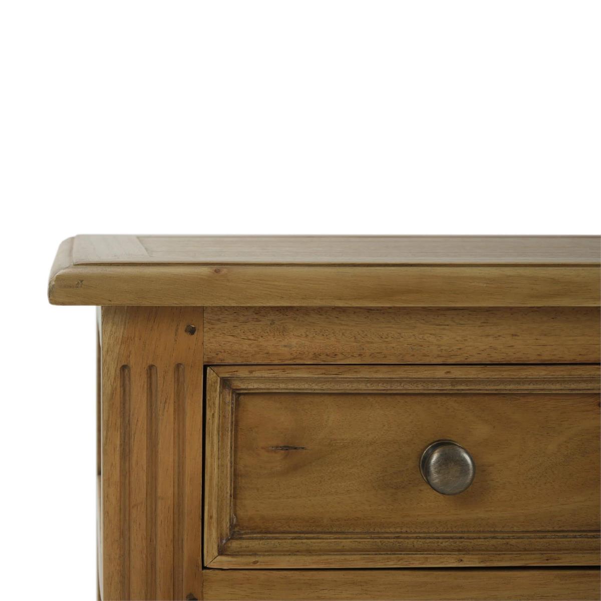Bramble Eton 3 Drawer Side Table — Antique French Oak