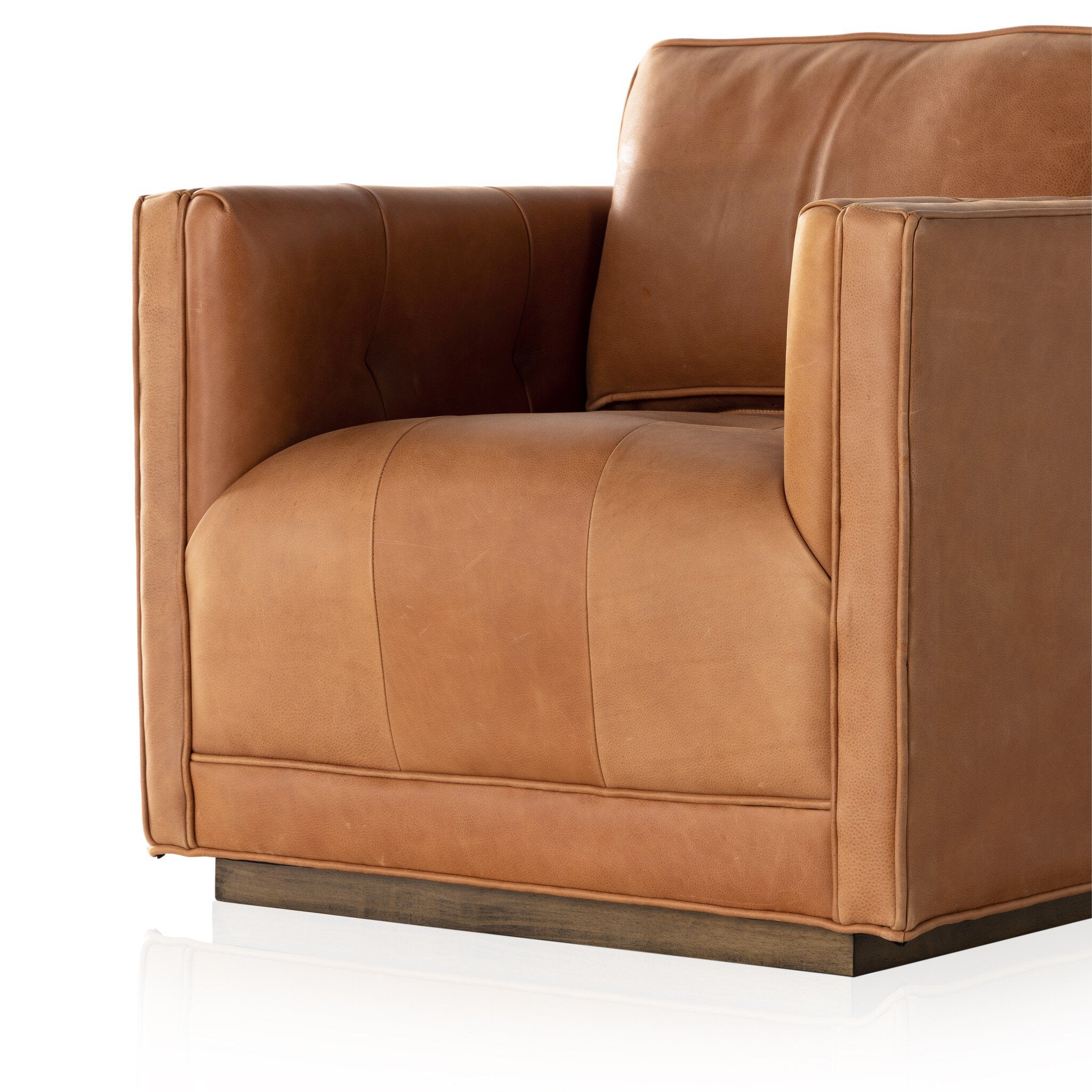 Four Hands Kiera Swivel Chair — Palermo Cognac-Weathered Sepia