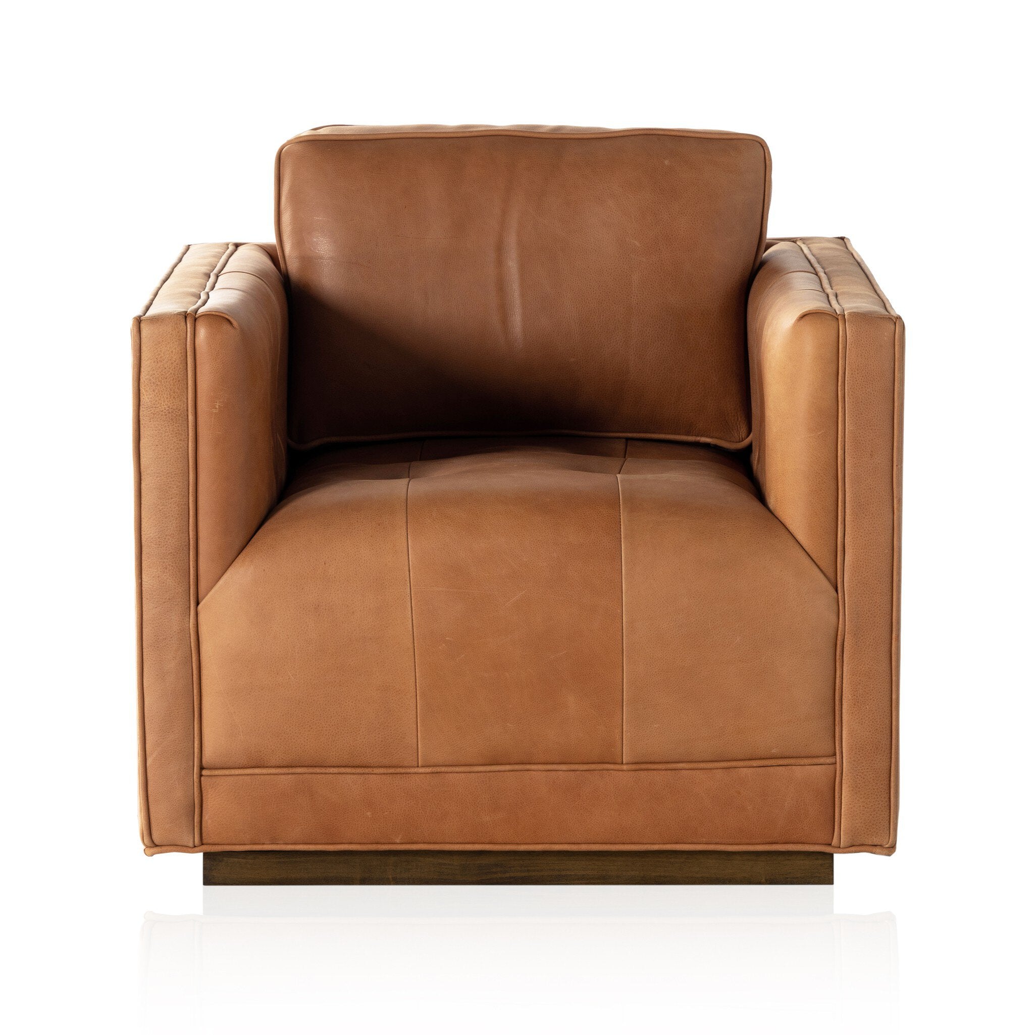 Four Hands Kiera Swivel Chair — Palermo Cognac-Weathered Sepia