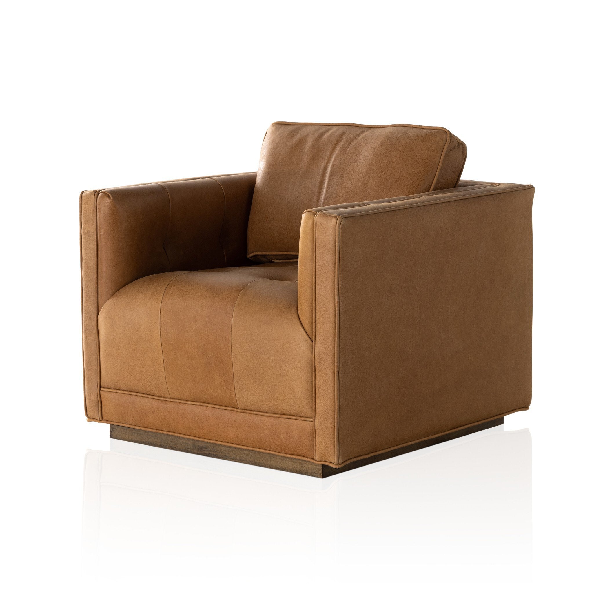 Four Hands Kiera Swivel Chair — Palermo Cognac-Weathered Sepia
