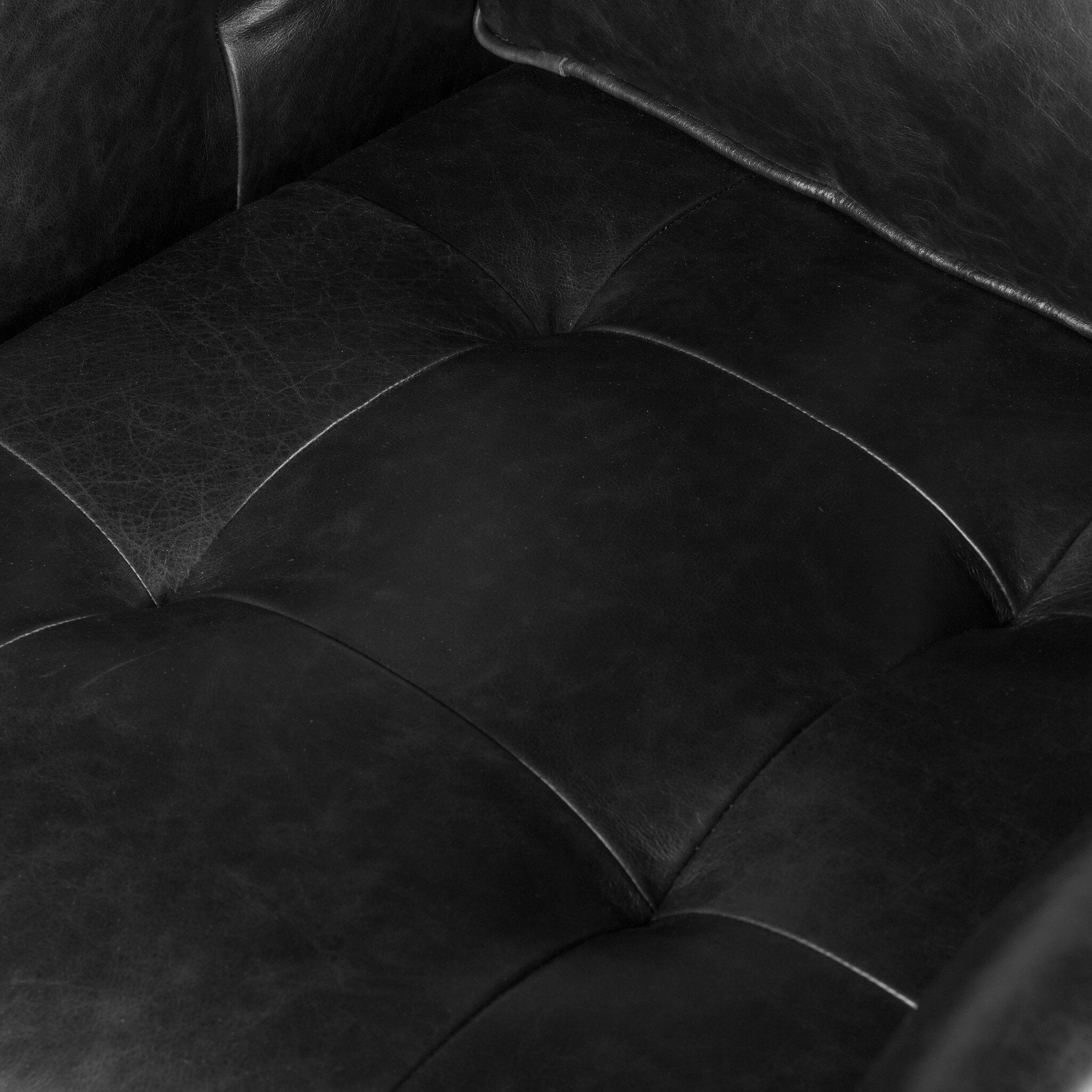 Four Hands Kiera Swivel Chair — Sonoma Black-Weathered Sepia