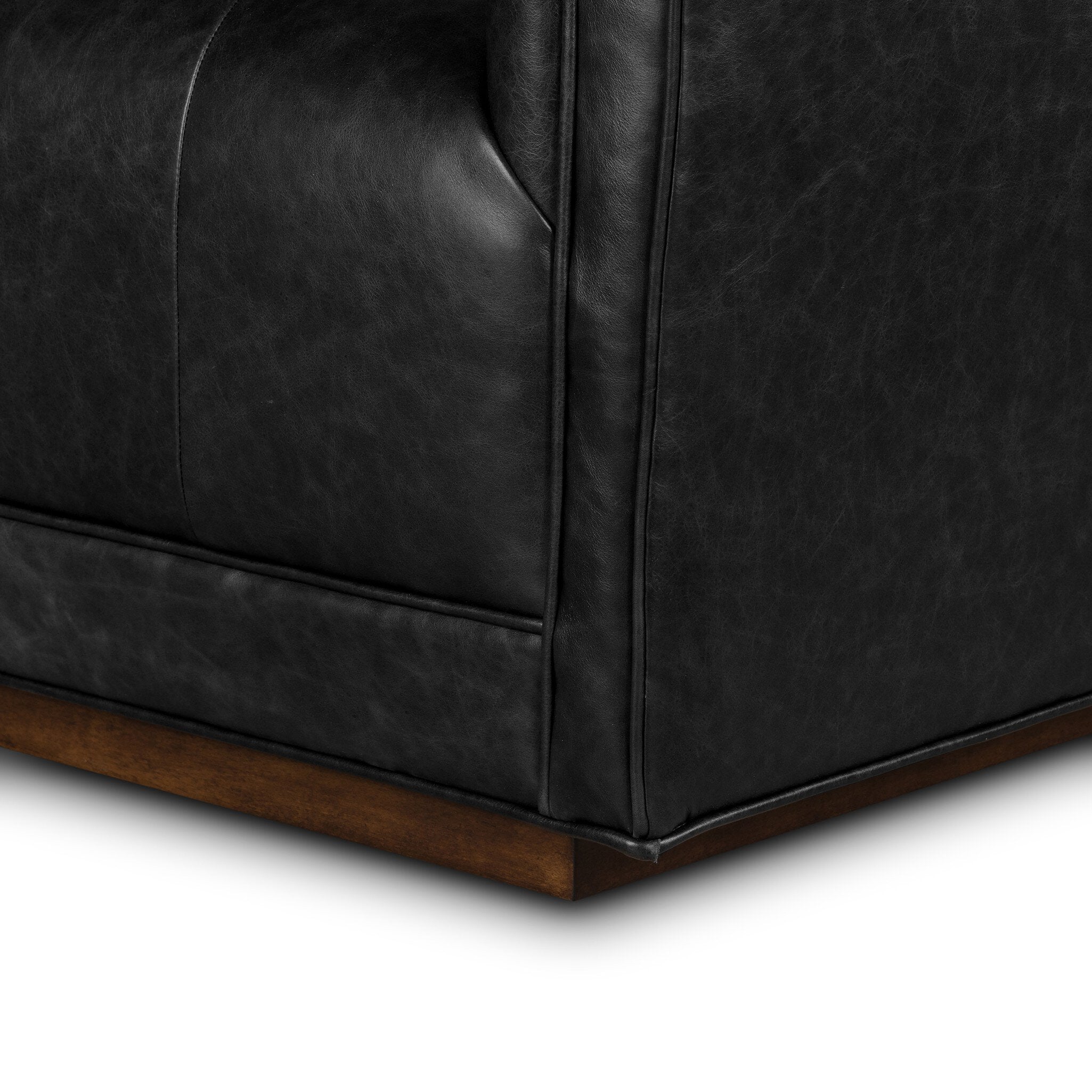Four Hands Kiera Swivel Chair — Sonoma Black-Weathered Sepia