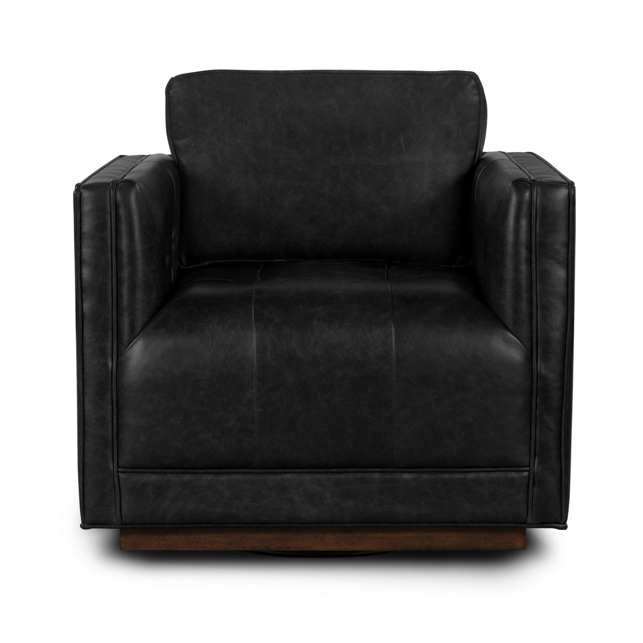Four Hands Kiera Swivel Chair — Sonoma Black-Weathered Sepia
