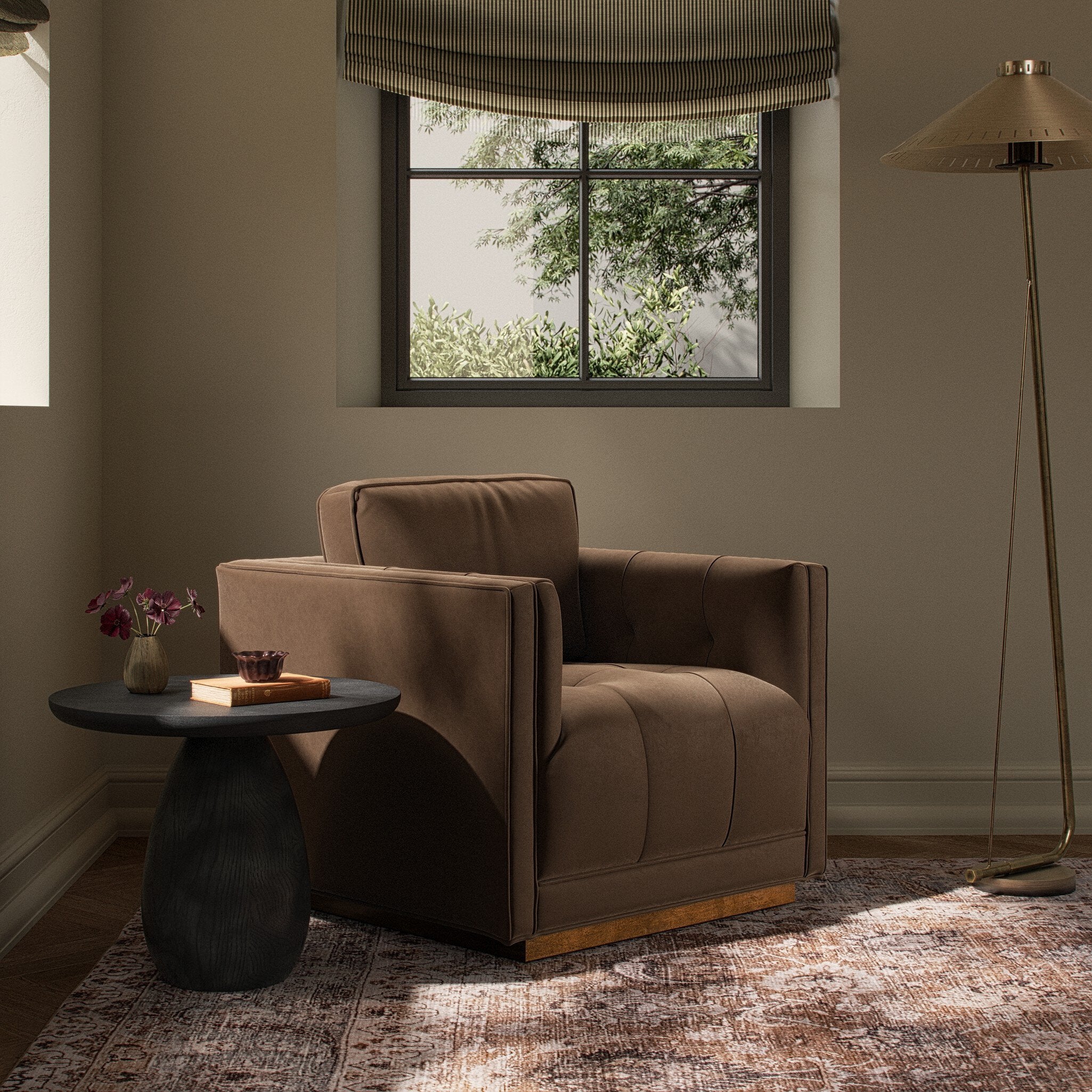 Four Hands Kiera Swivel Chair — Maestro Cigar-Weathered Sepia