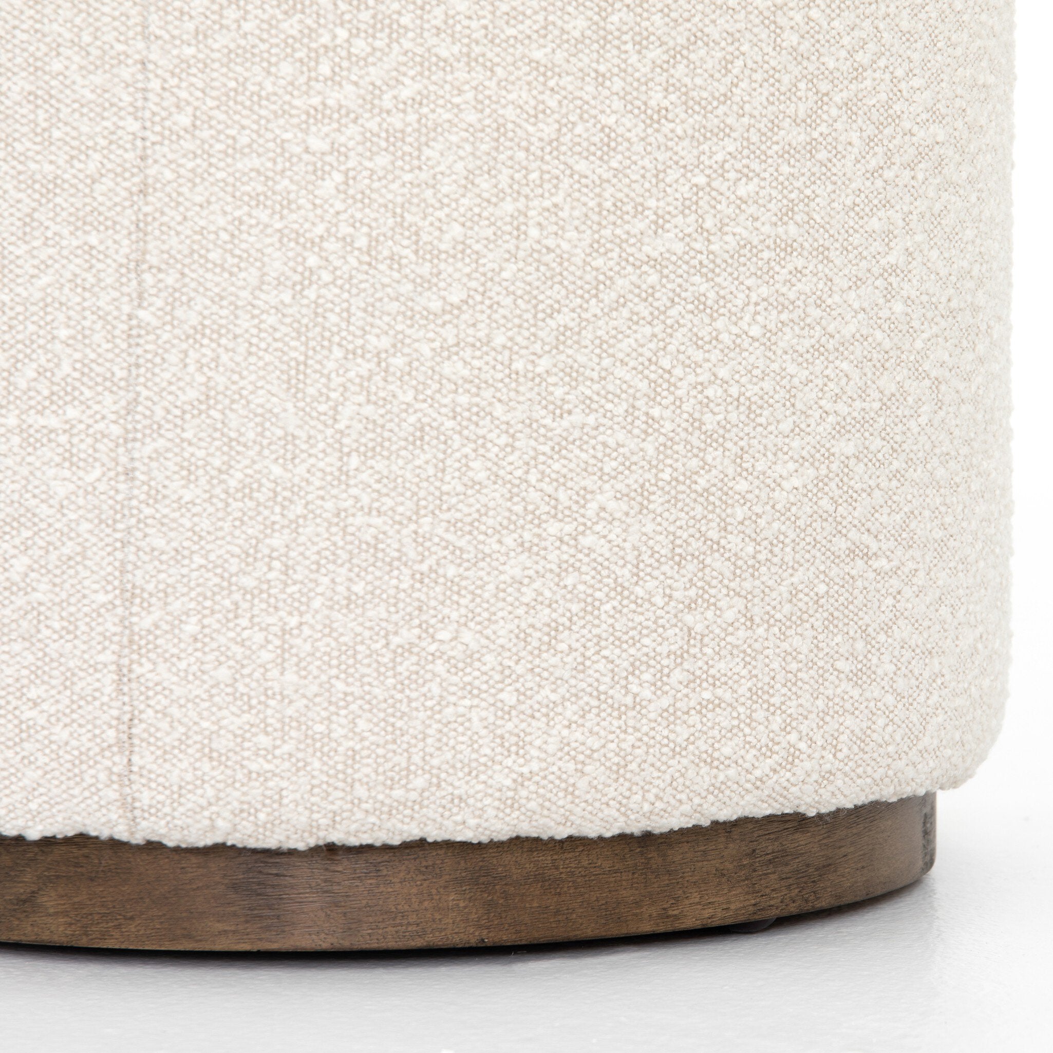 Four Hands Sinclair Round Ottoman — Knoll Natural-Distressed Natural