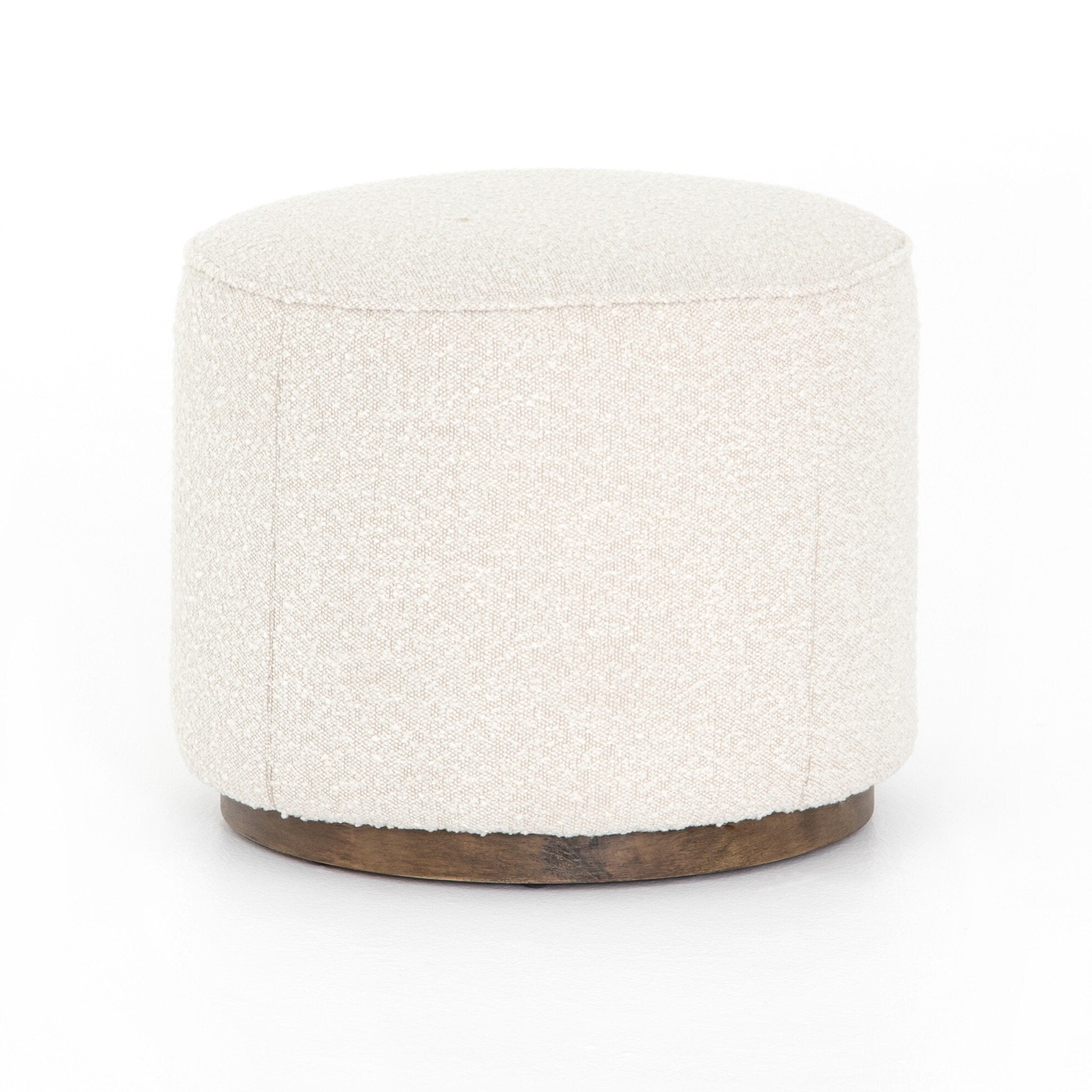 Four Hands Sinclair Round Ottoman — Knoll Natural-Distressed Natural