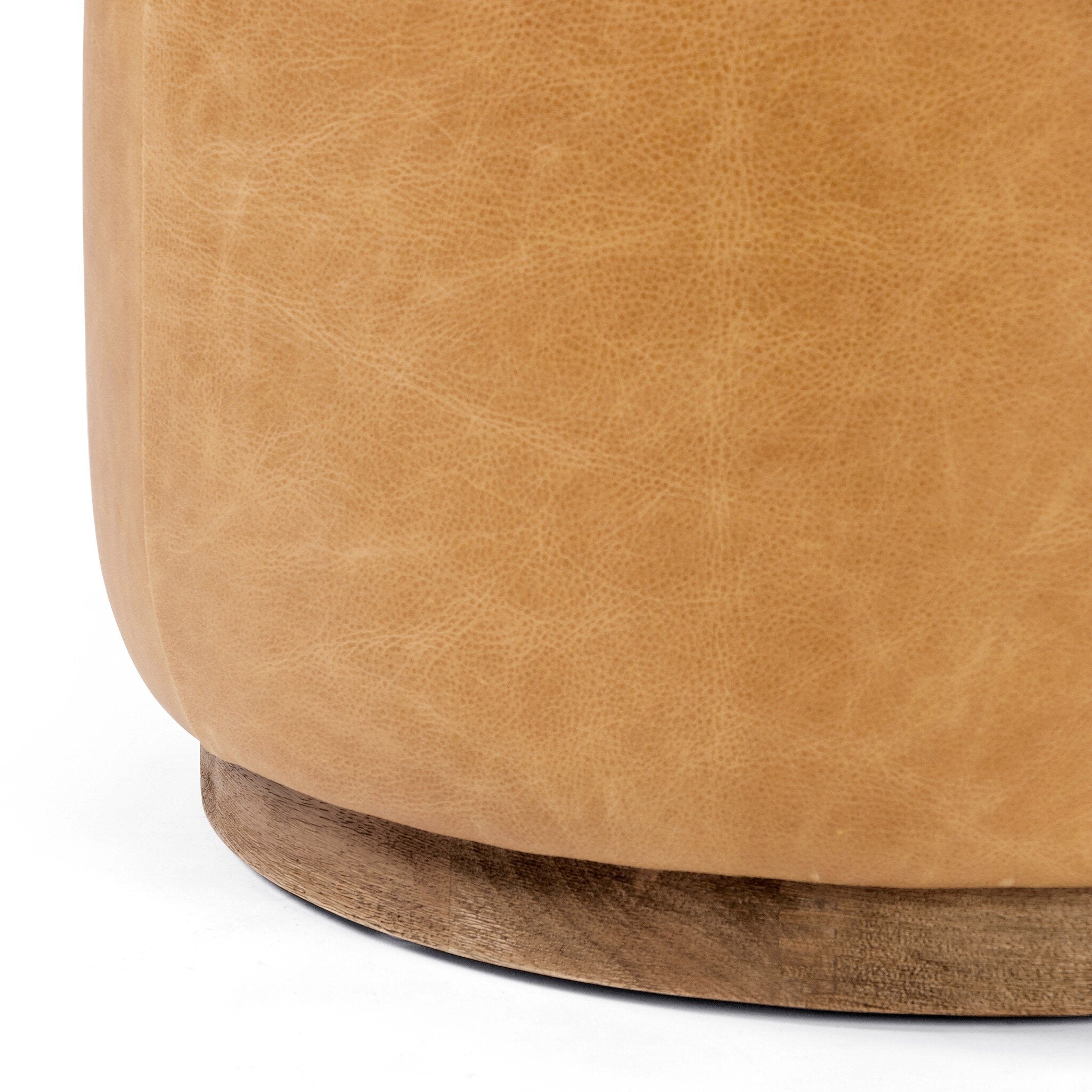 Four Hands Sinclair Round Ottoman — Palermo Butterscotch-Distressed Natural