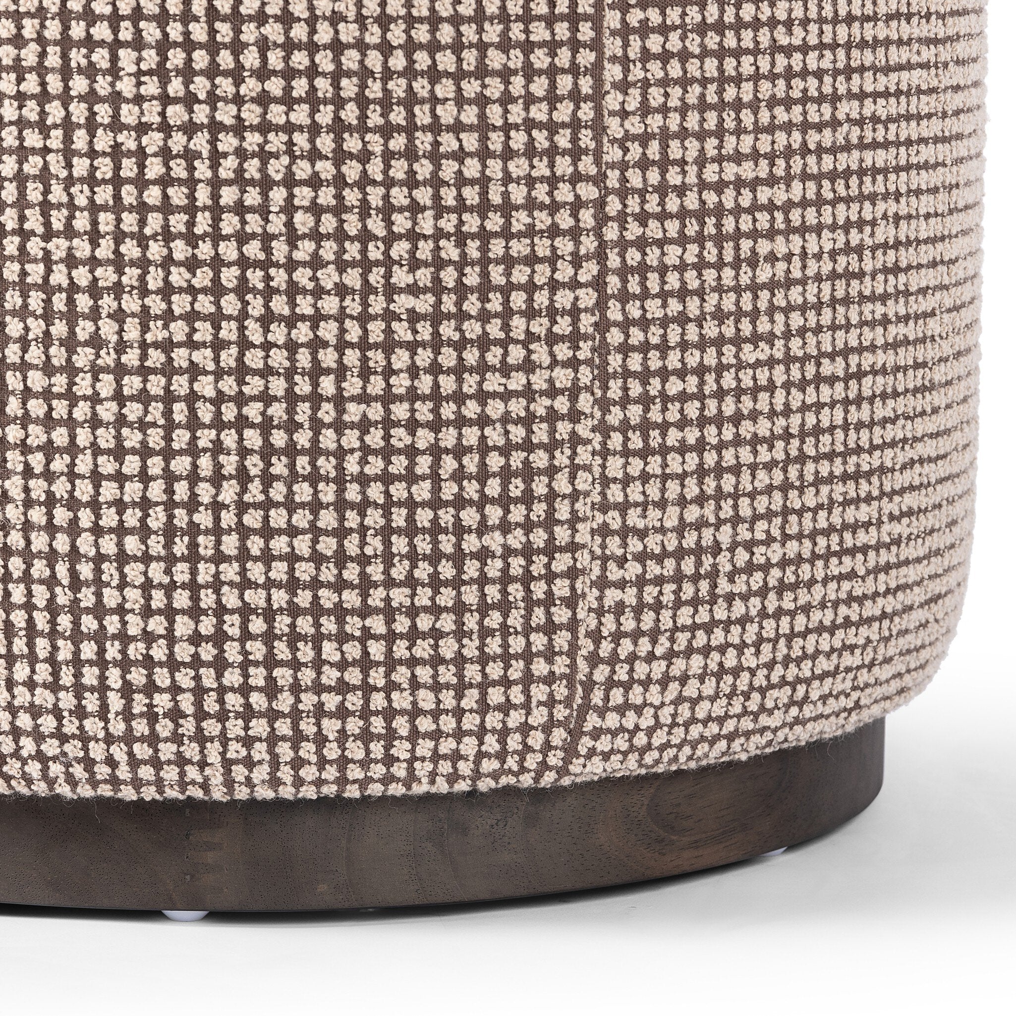 Four Hands Sinclair Round Ottoman — Barrow Taupe-Sienna Brown
