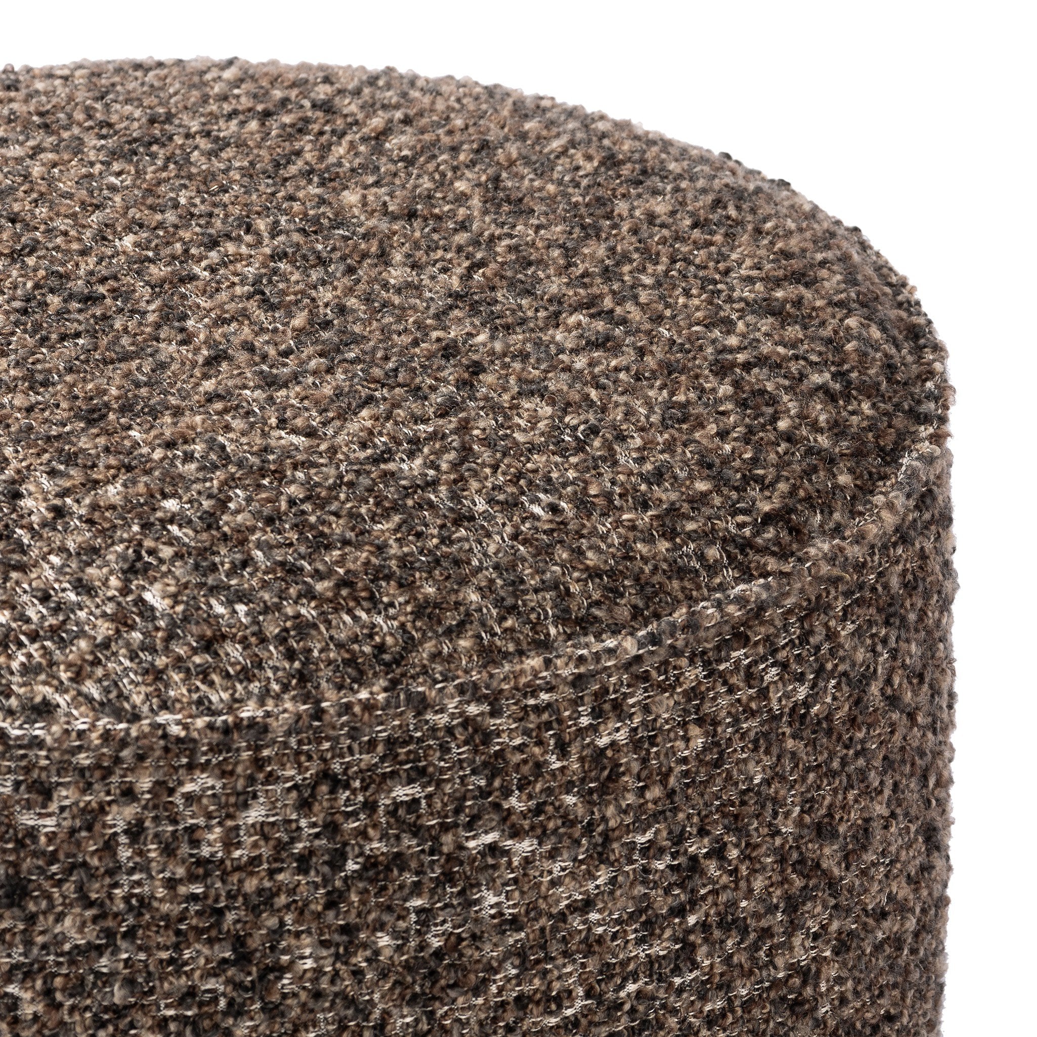 Four Hands Sinclair Round Ottoman — Ivan Granite-Sienna Brown