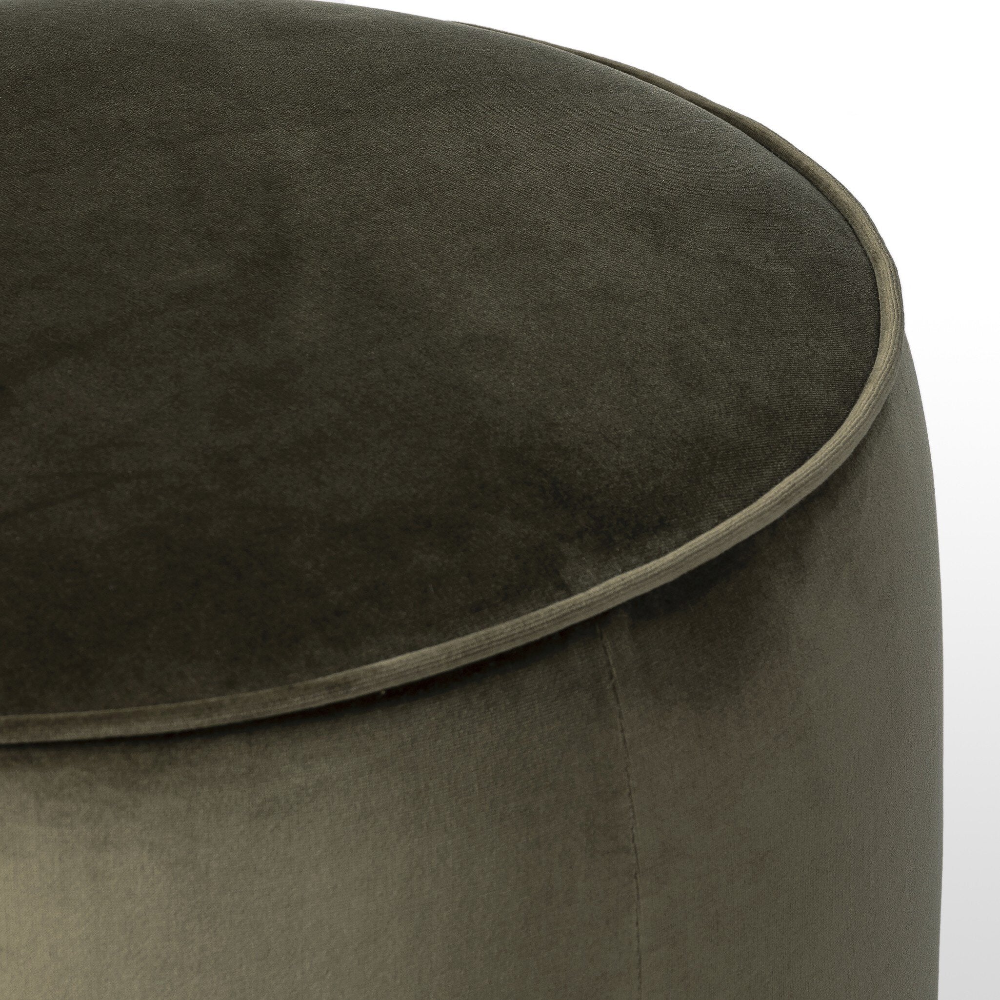 Four Hands Sinclair Round Ottoman — Surrey Olive-Sienna Brown