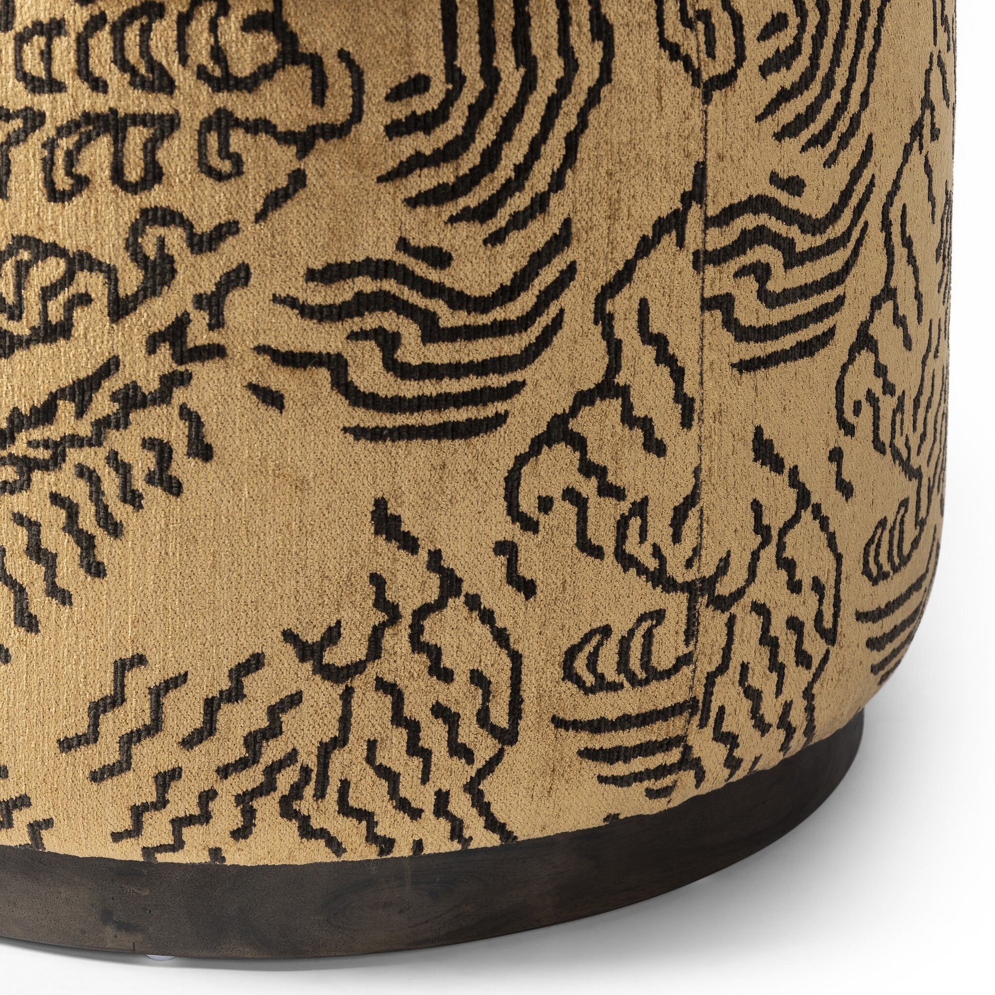 Four Hands Sinclair Round Ottoman — Balkan Ochre-Sienna Brown