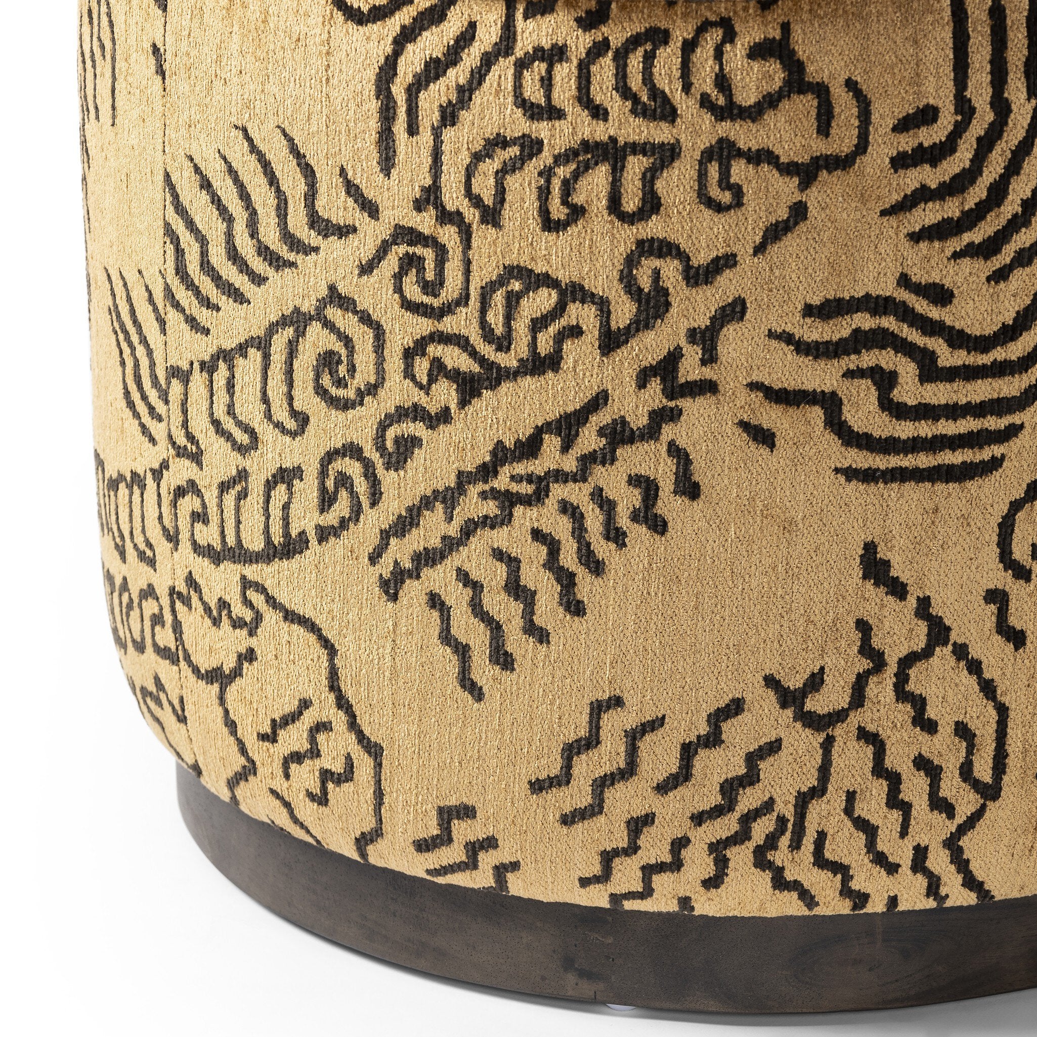 Four Hands Sinclair Round Ottoman — Balkan Ochre-Sienna Brown