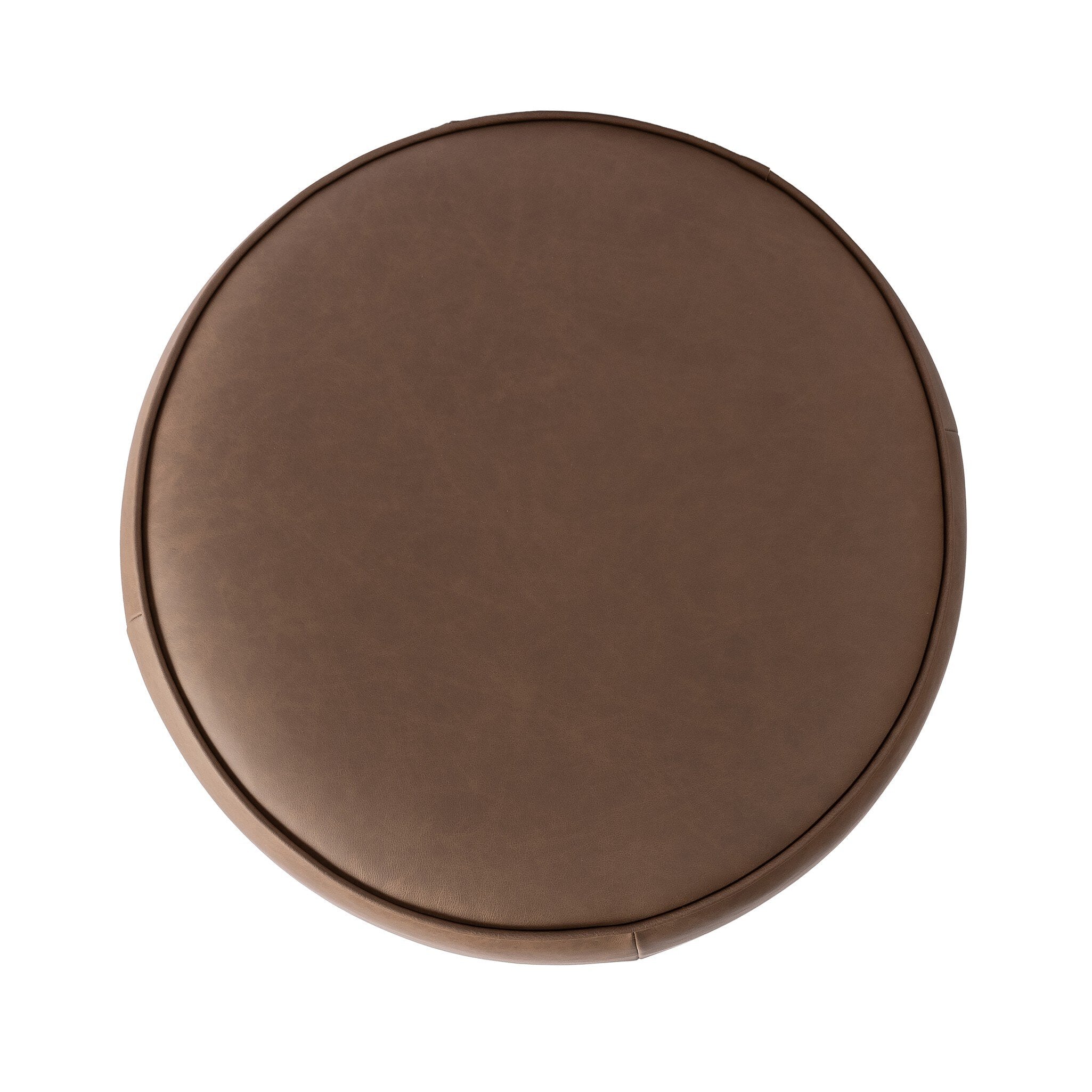 Four Hands Sinclair Round Ottoman — Maestro Cigar-Sienna Brown