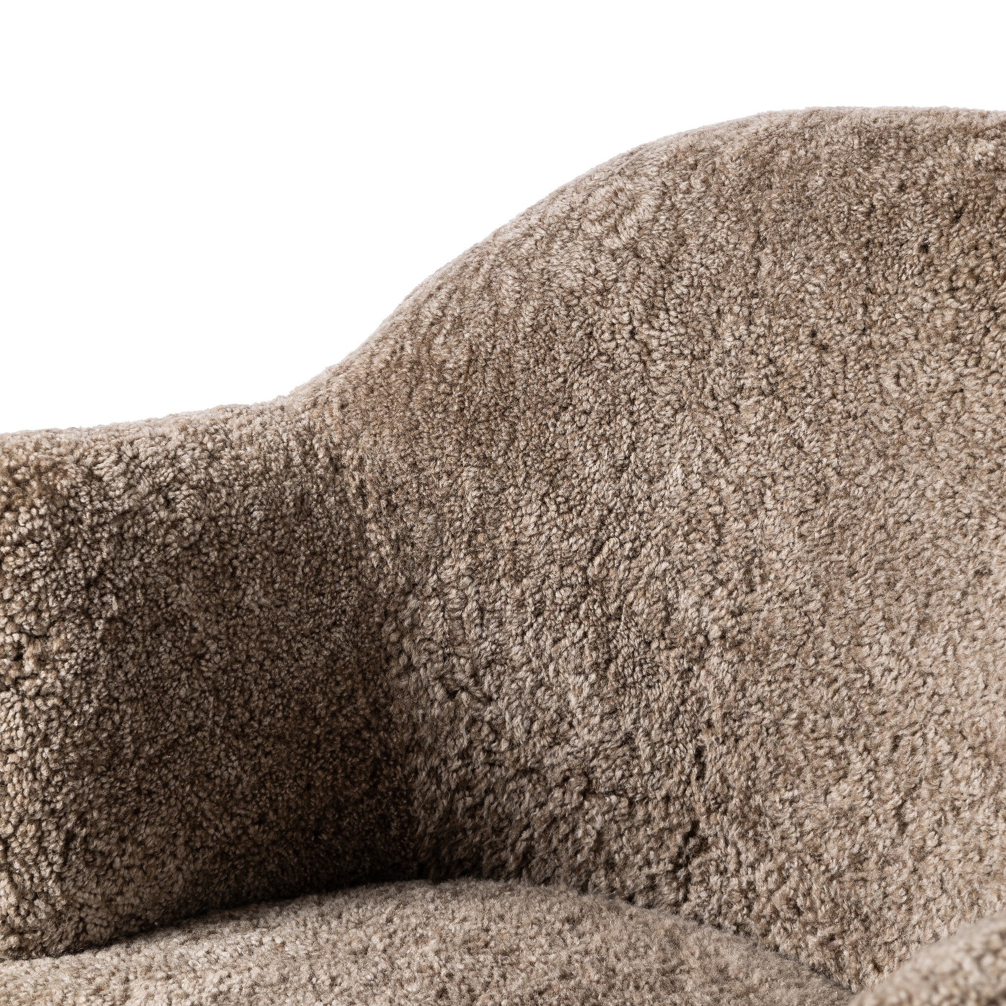 Four Hands Aurora Swivel Chair — Taupe Shearling-Distressed Natural
