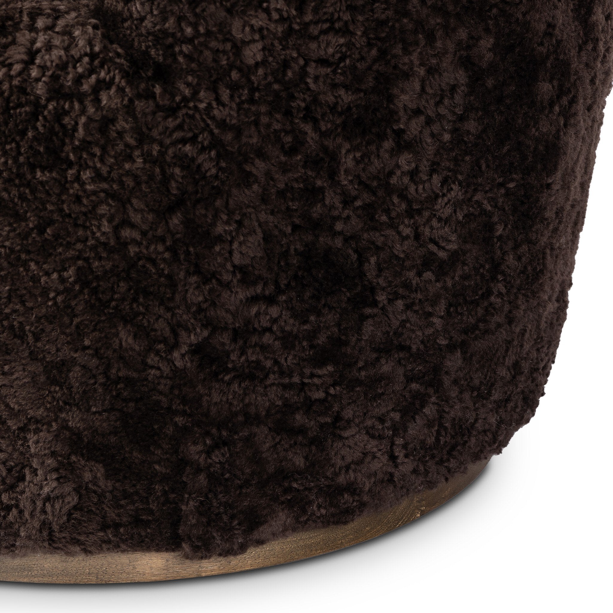 Four Hands Aurora Swivel Chair — Cocoa Shearling-Distressed Natural